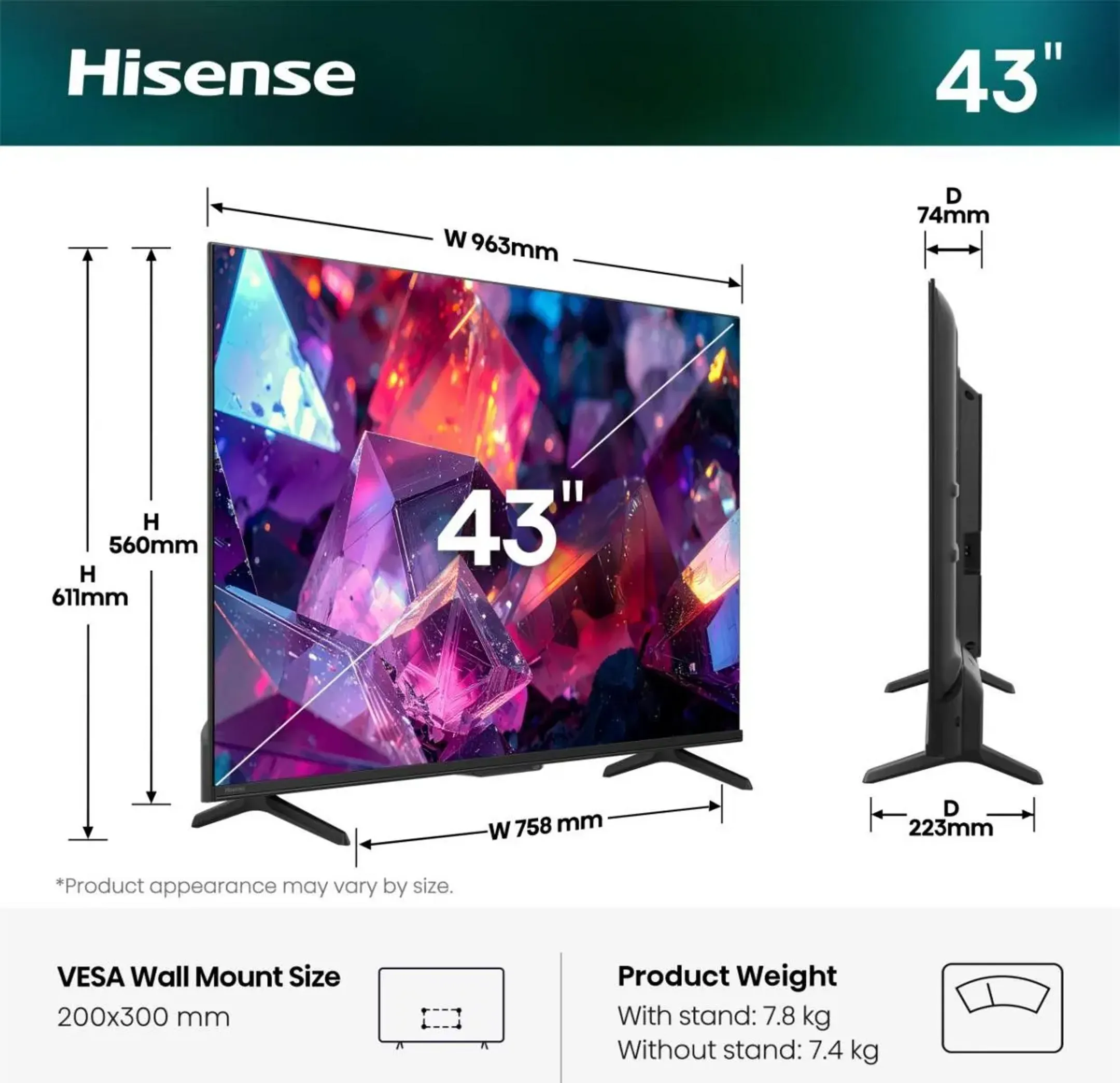 Hi-QLED 4K TV 43E79S PRO (2026) - 43 inch