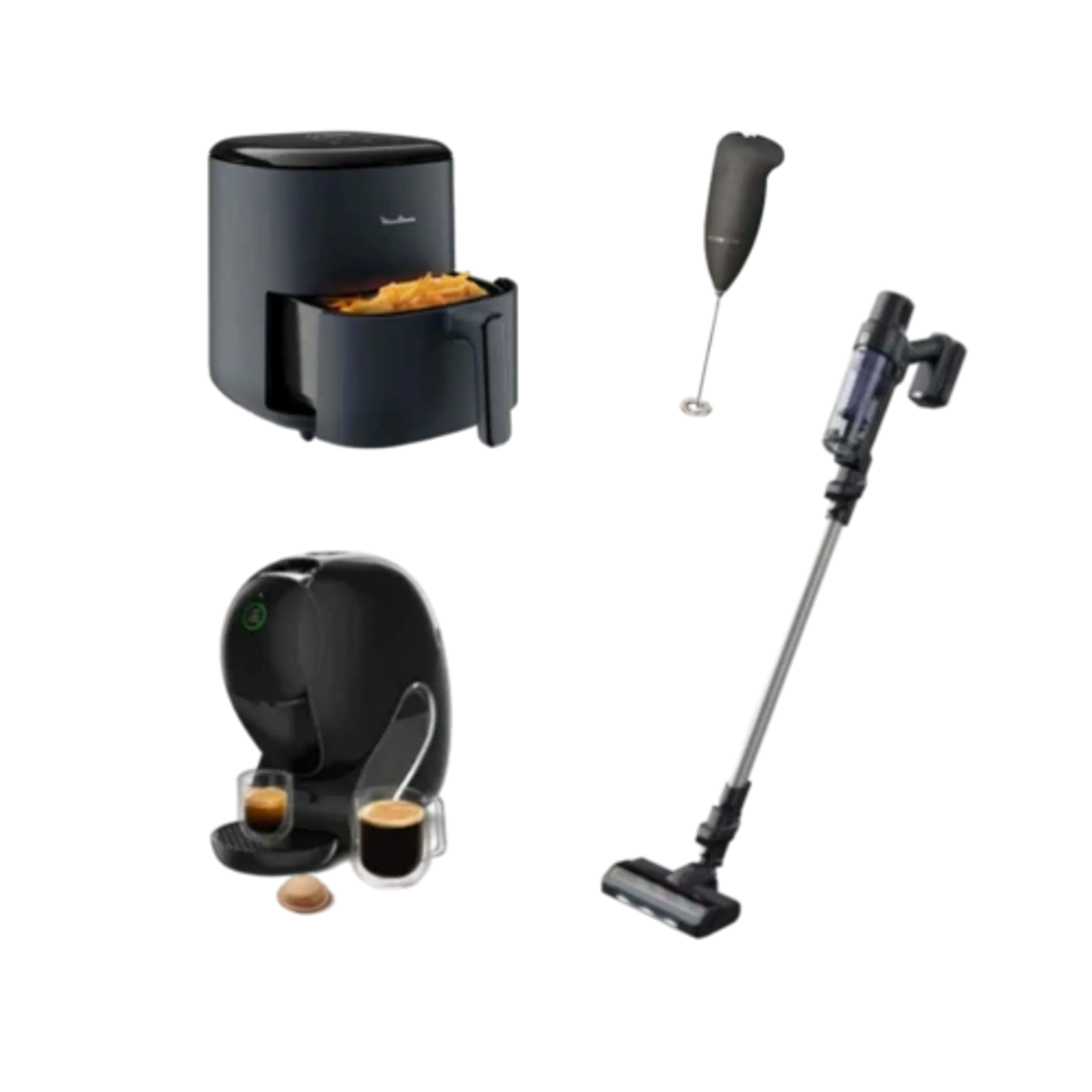 Bundel - Steelstofzuiger X-PERT 7.60 - RH6A35WO + Koffiemachine NESCAFÉ Dolce Gusto NEO CAFFÈ zwart KP830810 + Airfryer Easy Fry Max 5L EZ245B20 + Melkopschuimer 262 161 BLACK