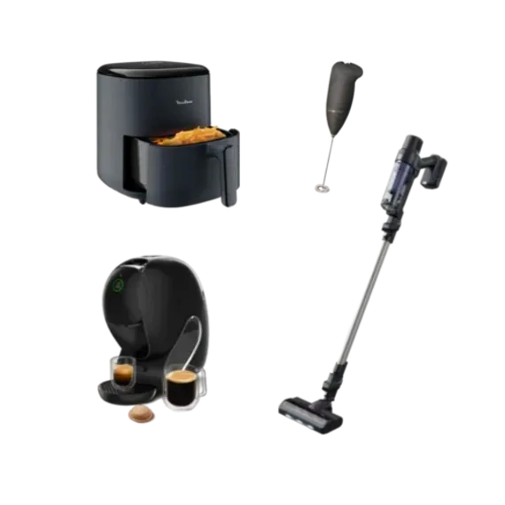 Bundel - Steelstofzuiger X-PERT 7.60 - RH6A35WO + Koffiemachine NESCAFÉ Dolce Gusto NEO CAFFÈ zwart KP830810 + Airfryer Easy Fry Max 5L EZ245B20 + Melkopschuimer 262 161 BLACK