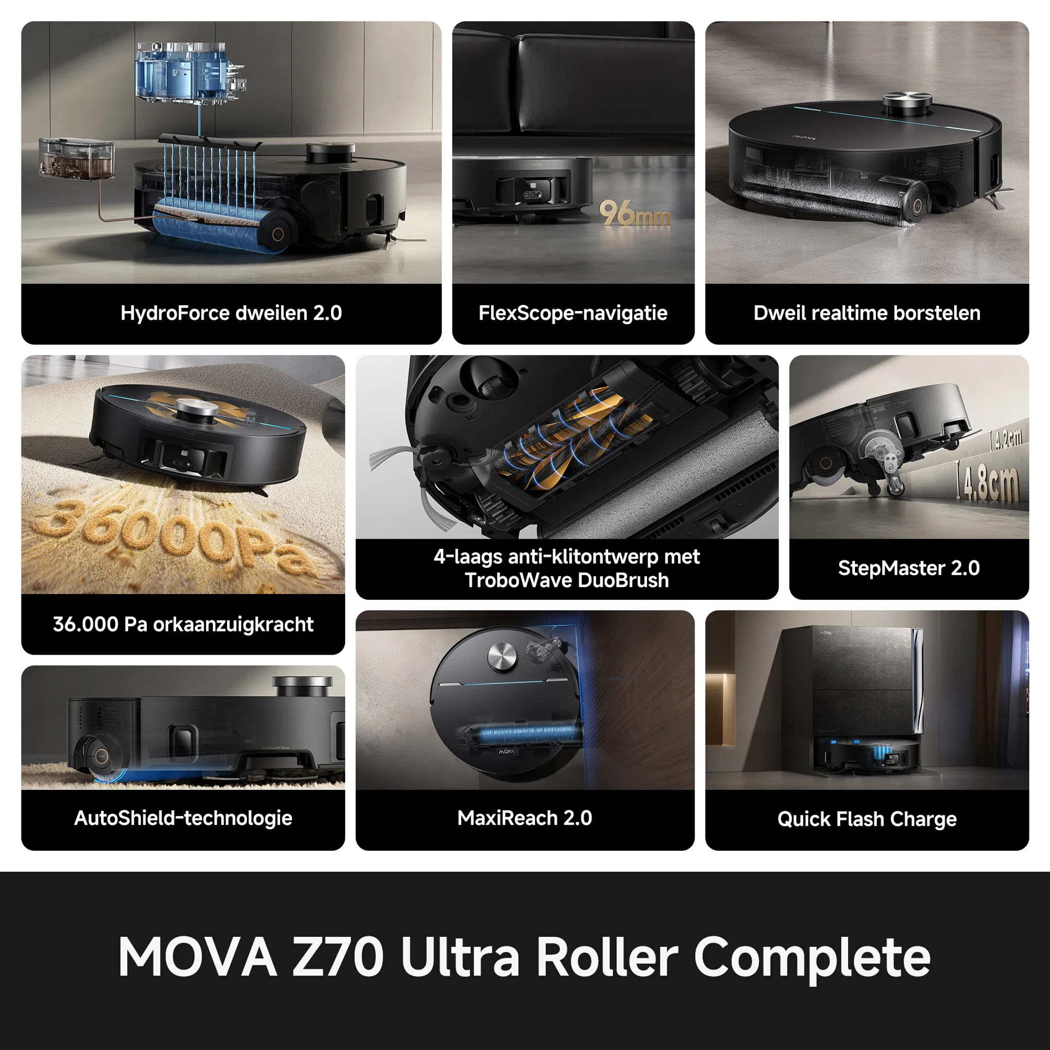Robotstofzuiger Z70 Ultra Roller