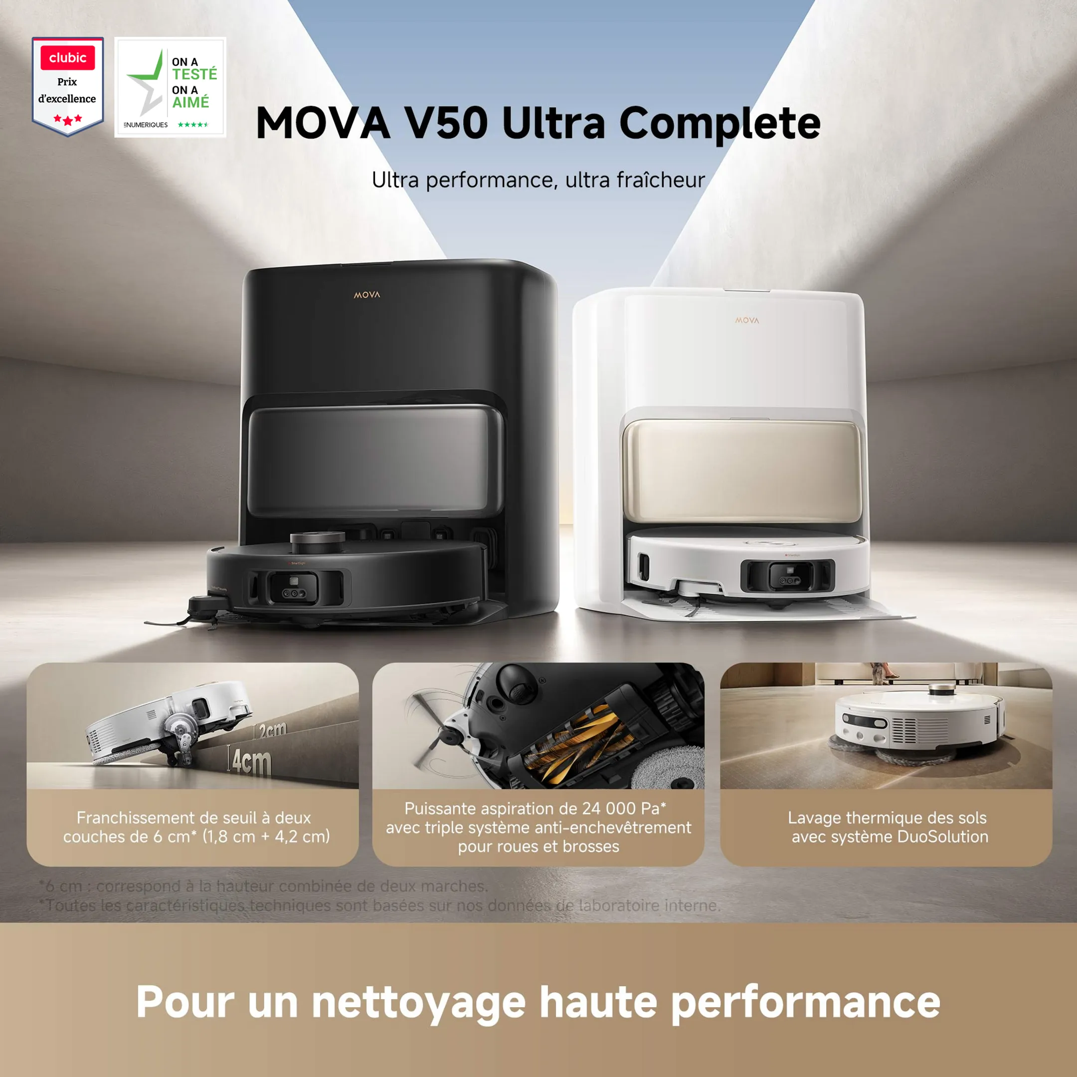 Aspirateur robot 2en1 V50 Ultra Complete White