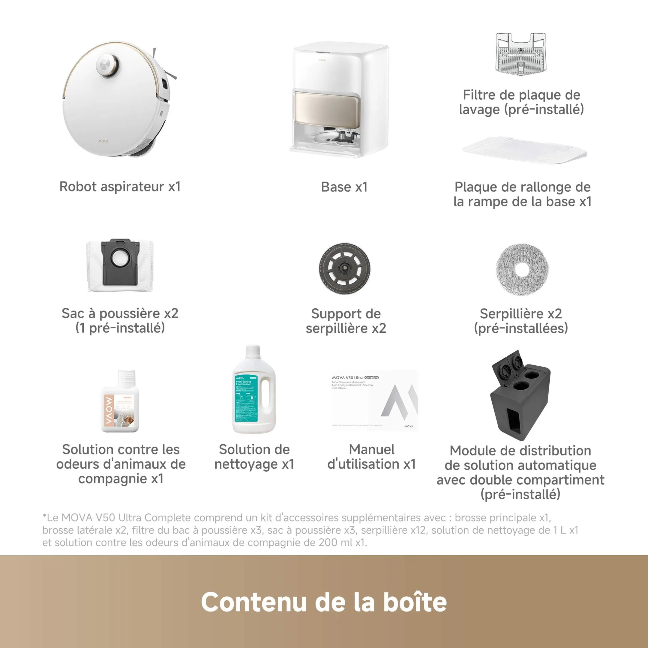 Aspirateur robot 2en1 V50 Ultra Complete White