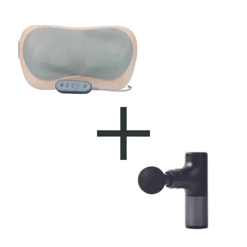 Essentiel-B Bundel - Nek- en schoudermassage ECM1 Eden Cushion + Hervulbaar massagepistool HyperB
