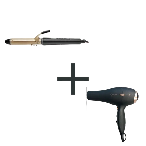Bundle - Fer à boucler EBC1 LUXEA + Sèche-cheveux Solaya