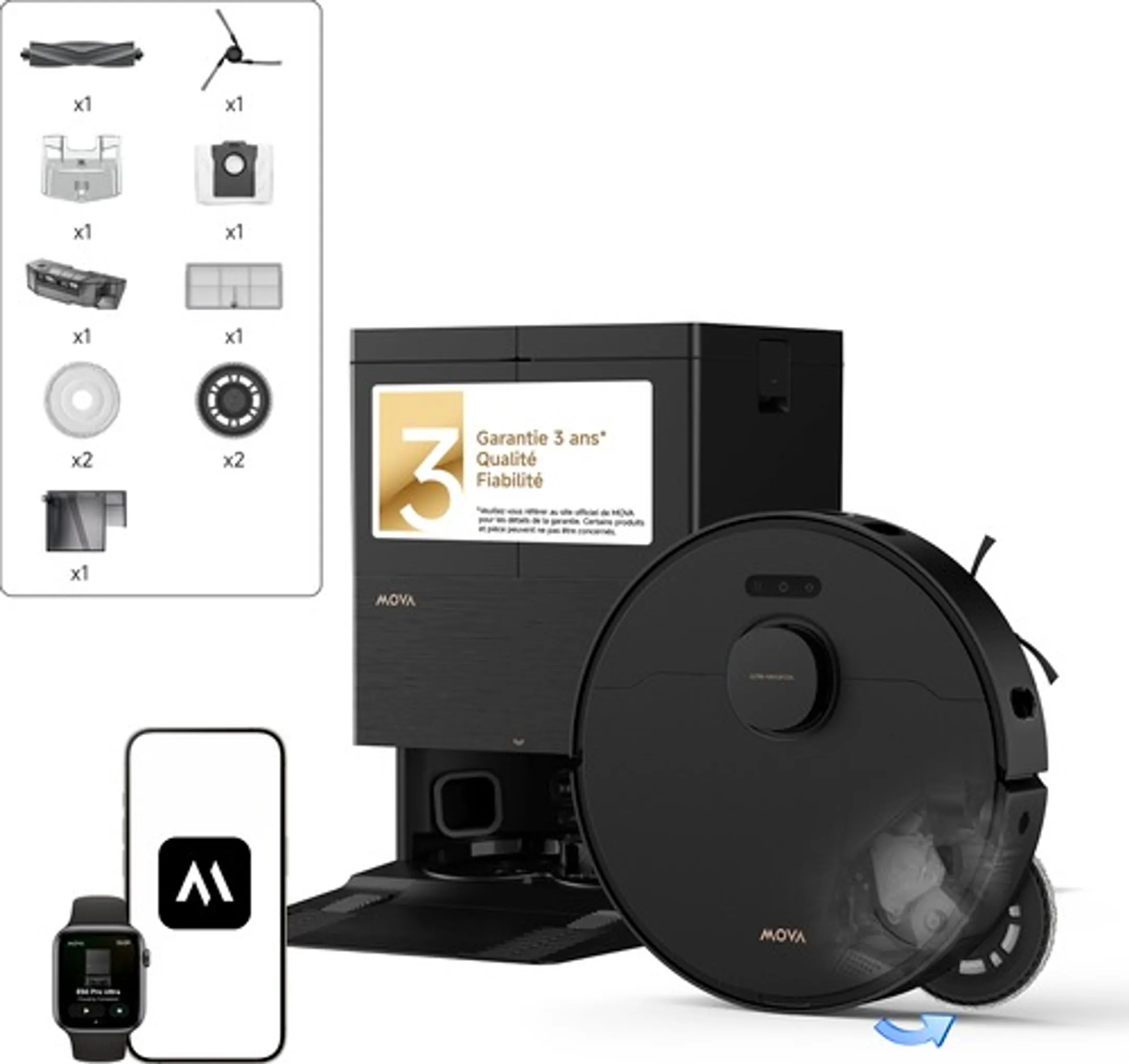 Robotstofzuiger 2-in-1 E50 Pro Ultra Zwart