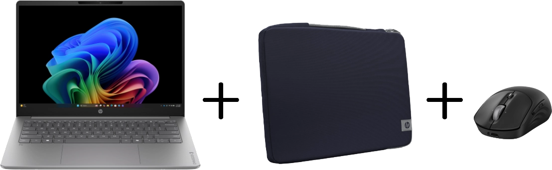 HP HP Bundel Omnibook 3 14-hz0019nb next Gen AI + Briefcase + Muis