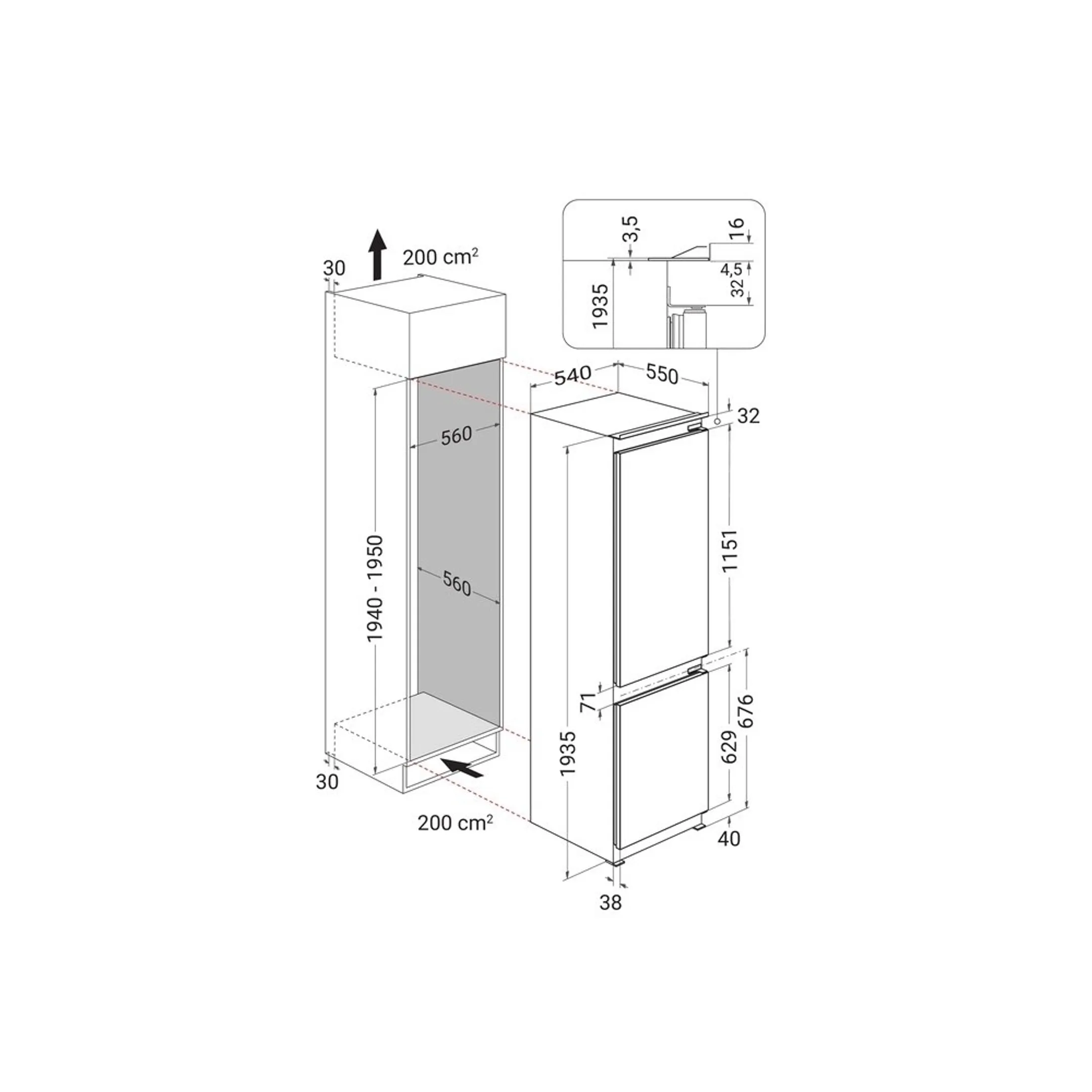 Frigo-congélateur encastrable WHK2 5322 B4E