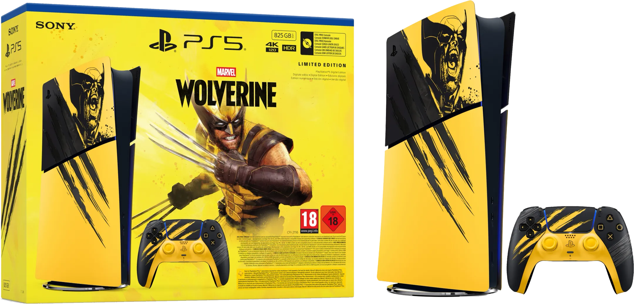 PlayStation 5 Digital Edition (Slim) bundle - Limited Edition Marvel's Wolverine + manette DualSense et jeu Marvel's Wolverine