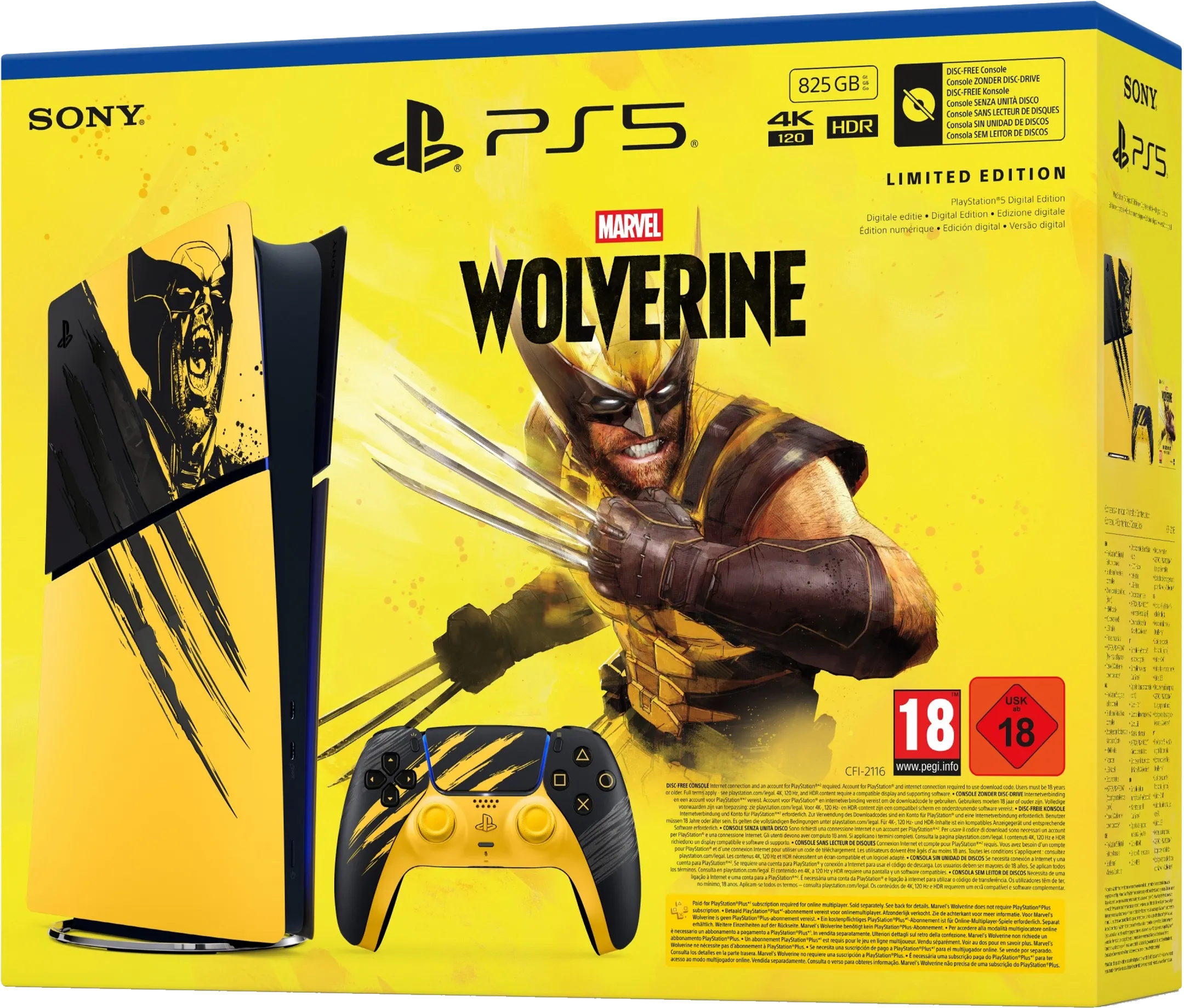 PlayStation 5 Digital Edition (Slim) bundle - Limited Edition Marvel's Wolverine + manette DualSense et jeu Marvel's Wolverine