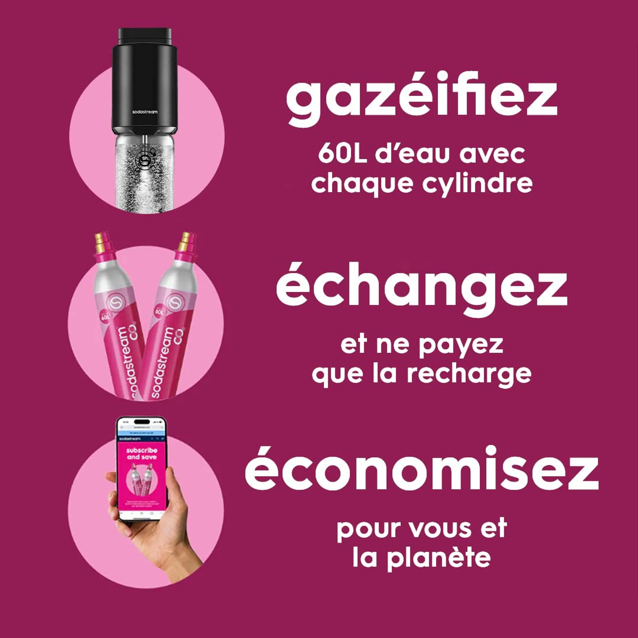 Machine à boisson pétillante Kit de démarrage FRESH™ noir