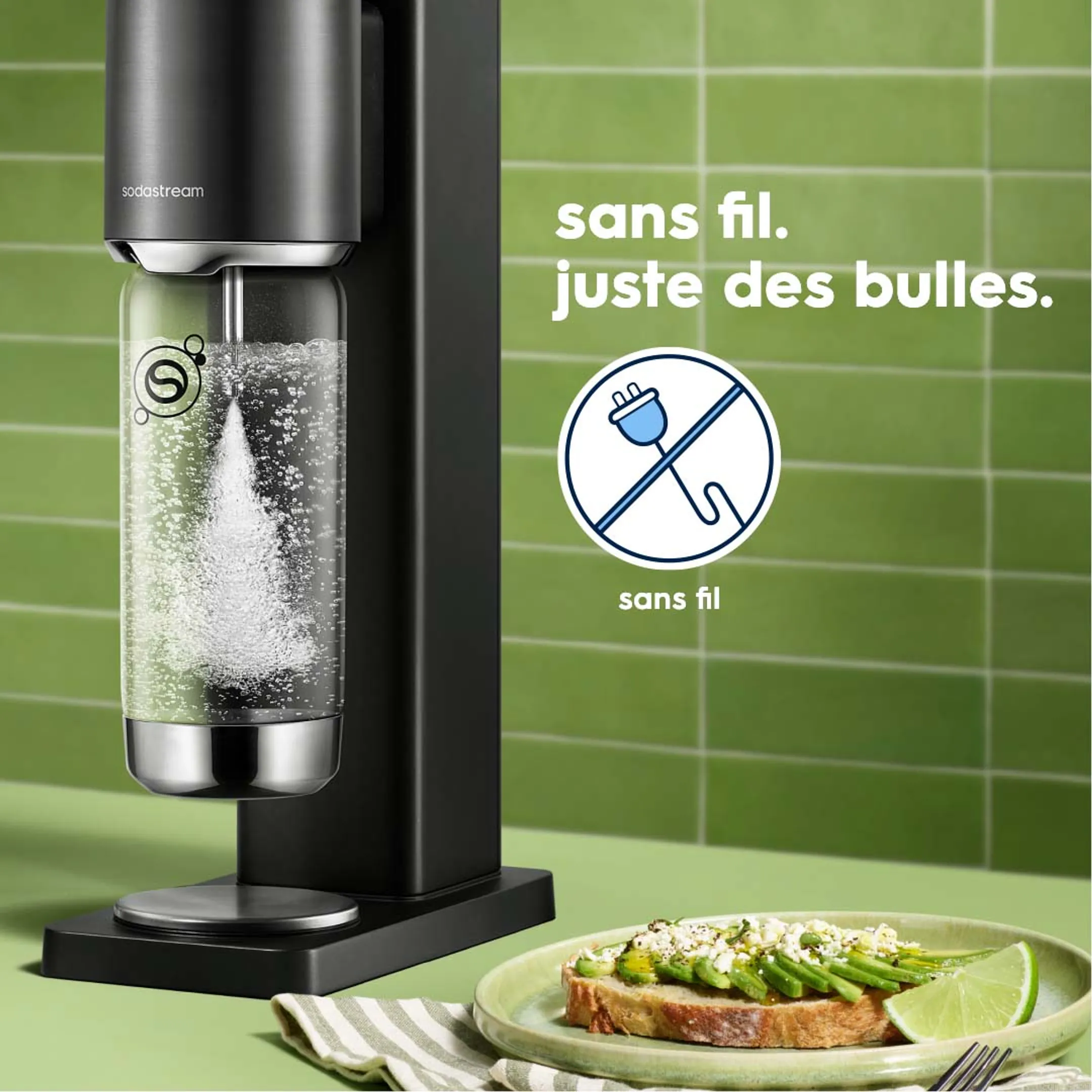 Machine à boisson pétillante Kit de démarrage FRESH™ PLUS noir