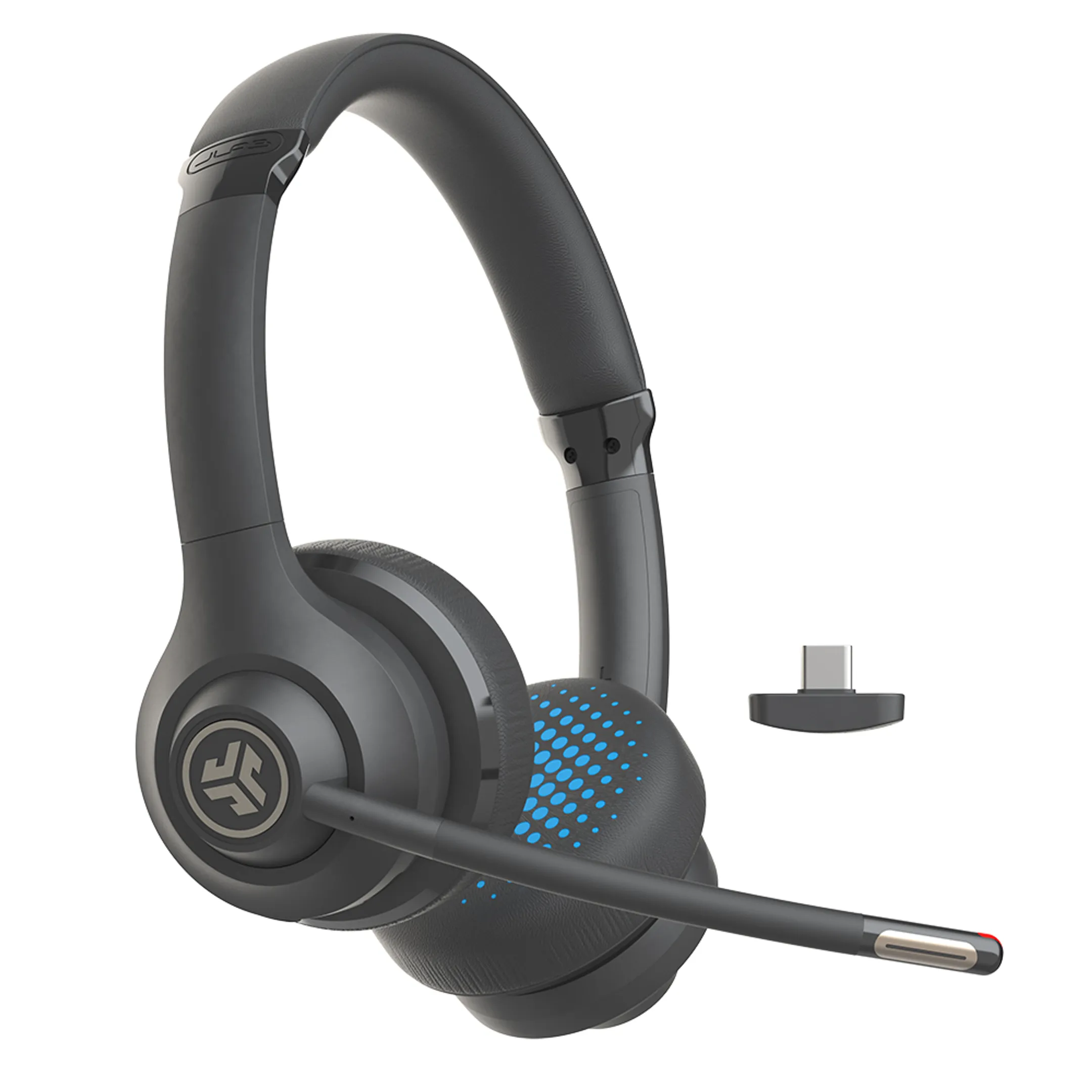 Go Work Casque avec microphone - Casque PC pour ordinateur portable et ordinateur de bureau - 55 heures d'autonomie - Noir