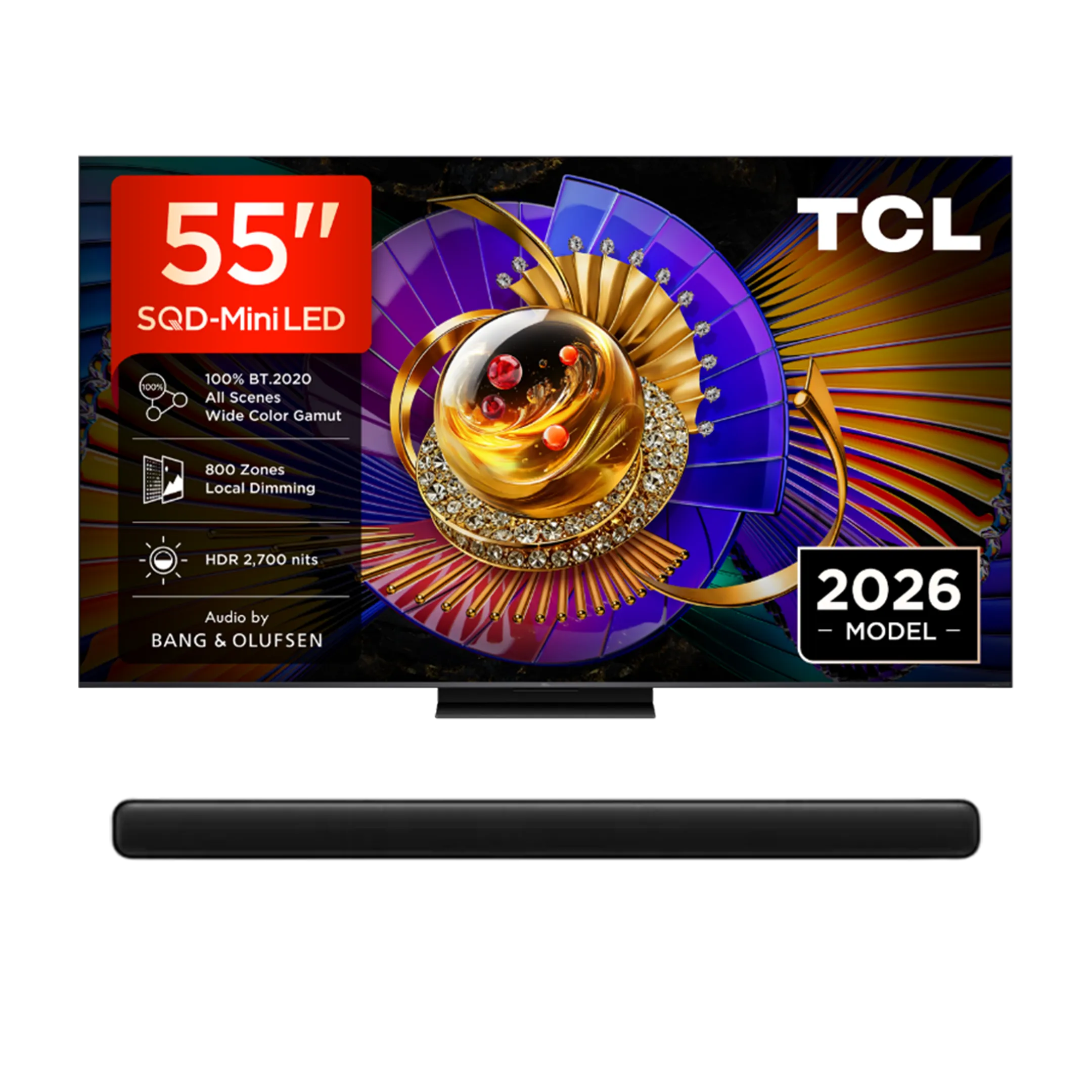 Bundel - SQD-MiniLED 4K TV 55C79L (2026) - 55 inch + S45 Series 2.0 Dolby Atmos all-in-one soundbar S45H