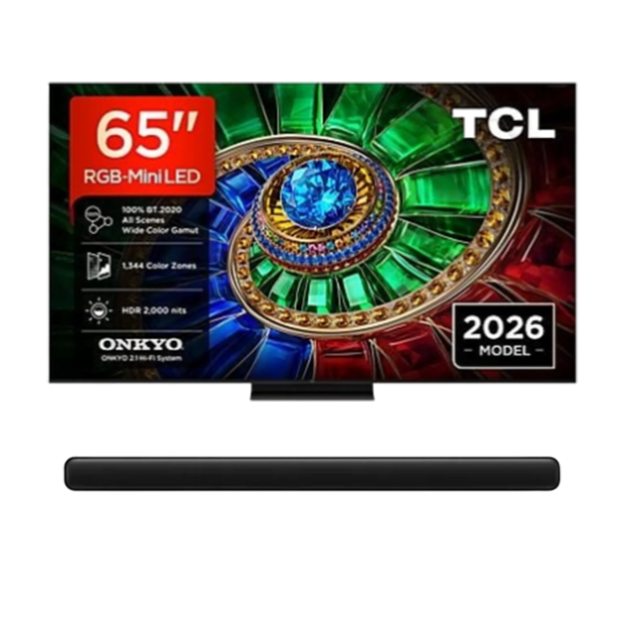 Bundle - RGB - MiniLED 65RM7L 4K TV (2026) - 65 pouces + Barre de son TCL Série S45 2.0 Dolby Atmos S45H