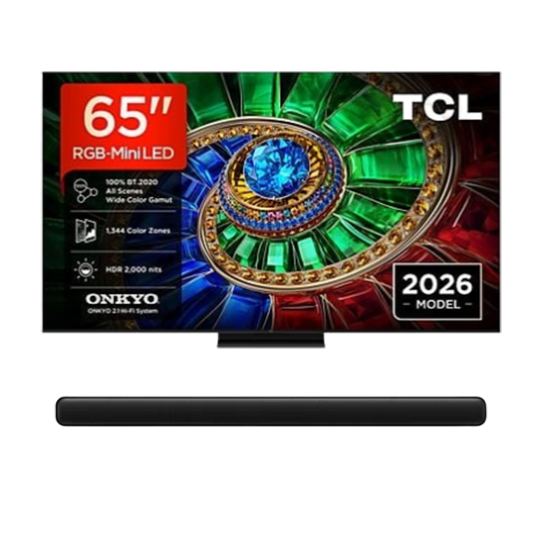 TCL Bundel - RGB - MiniLED 65RM7L 4K TV (2026) - 65 inch + S45 Series 2.0 Dolby Atmos all-in-one soundbar S45H