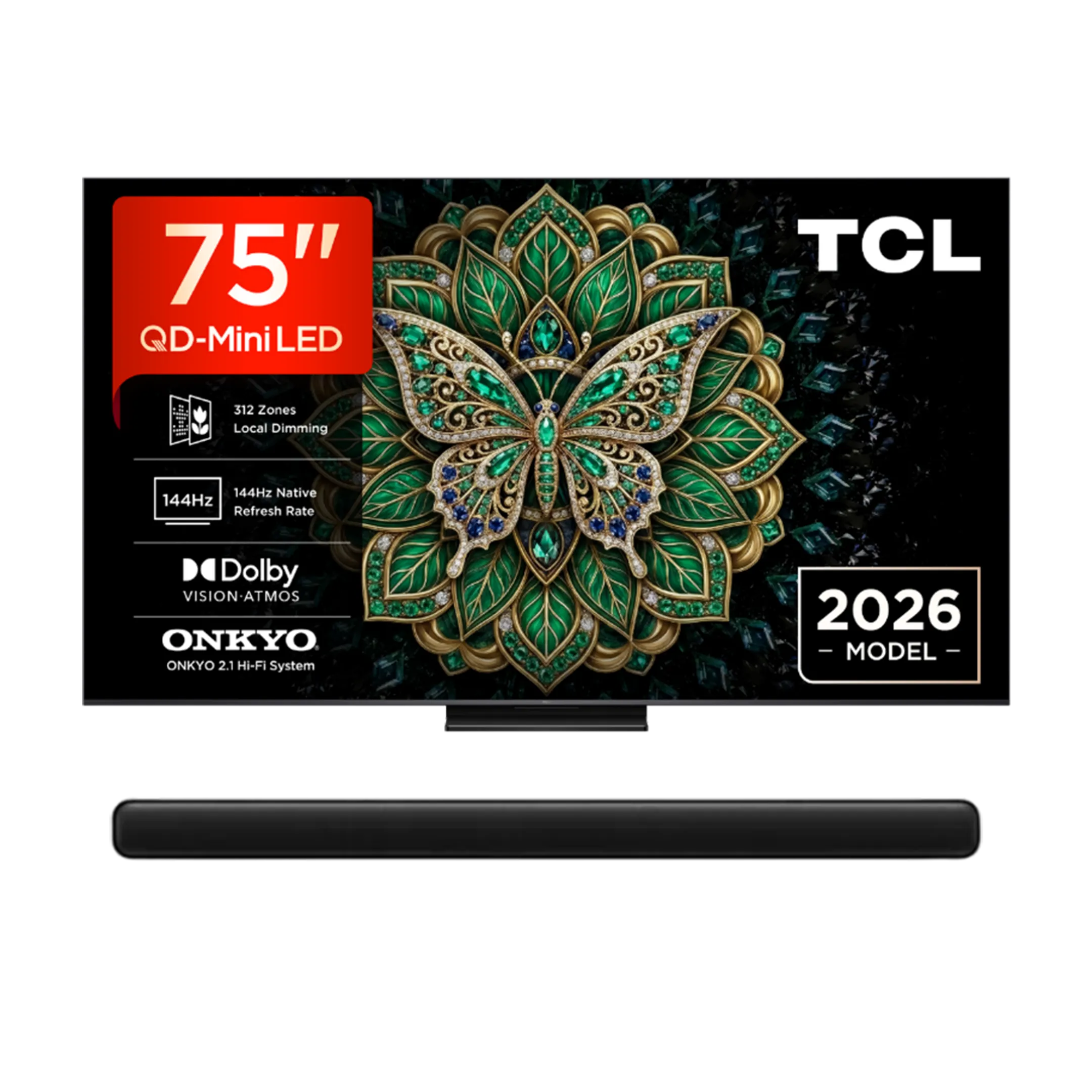Bundel - QD Mini-LED 75C69K PRO 4K TV (2026) - 75 inch + S45 Series 2.0 Dolby Atmos all-in-one soundbar S45H