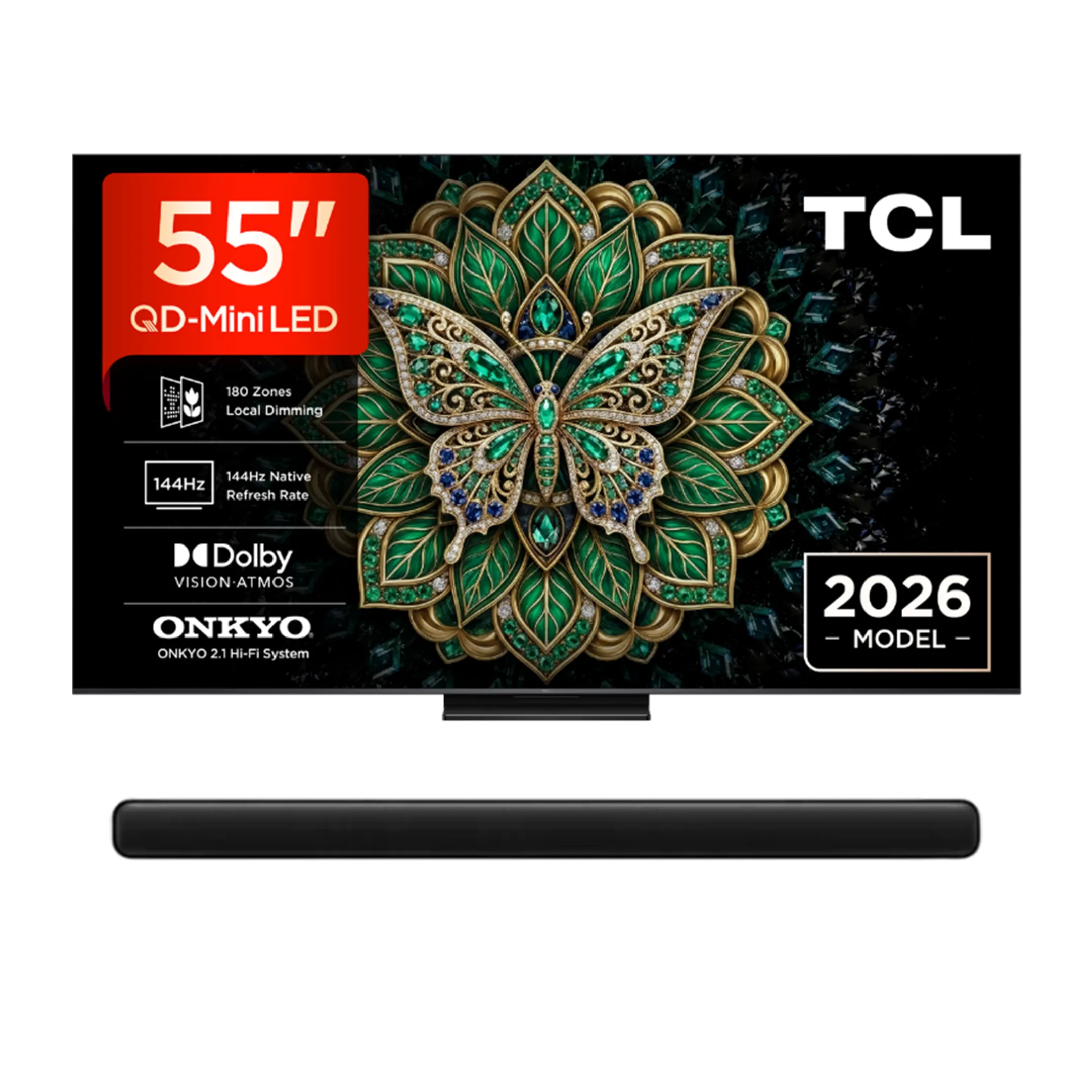 Bundel - QD Mini-LED 55C69K PRO 4K TV (2026) - 55 inch + S45 Series 2.0 Dolby Atmos all-in-one soundbar S45H