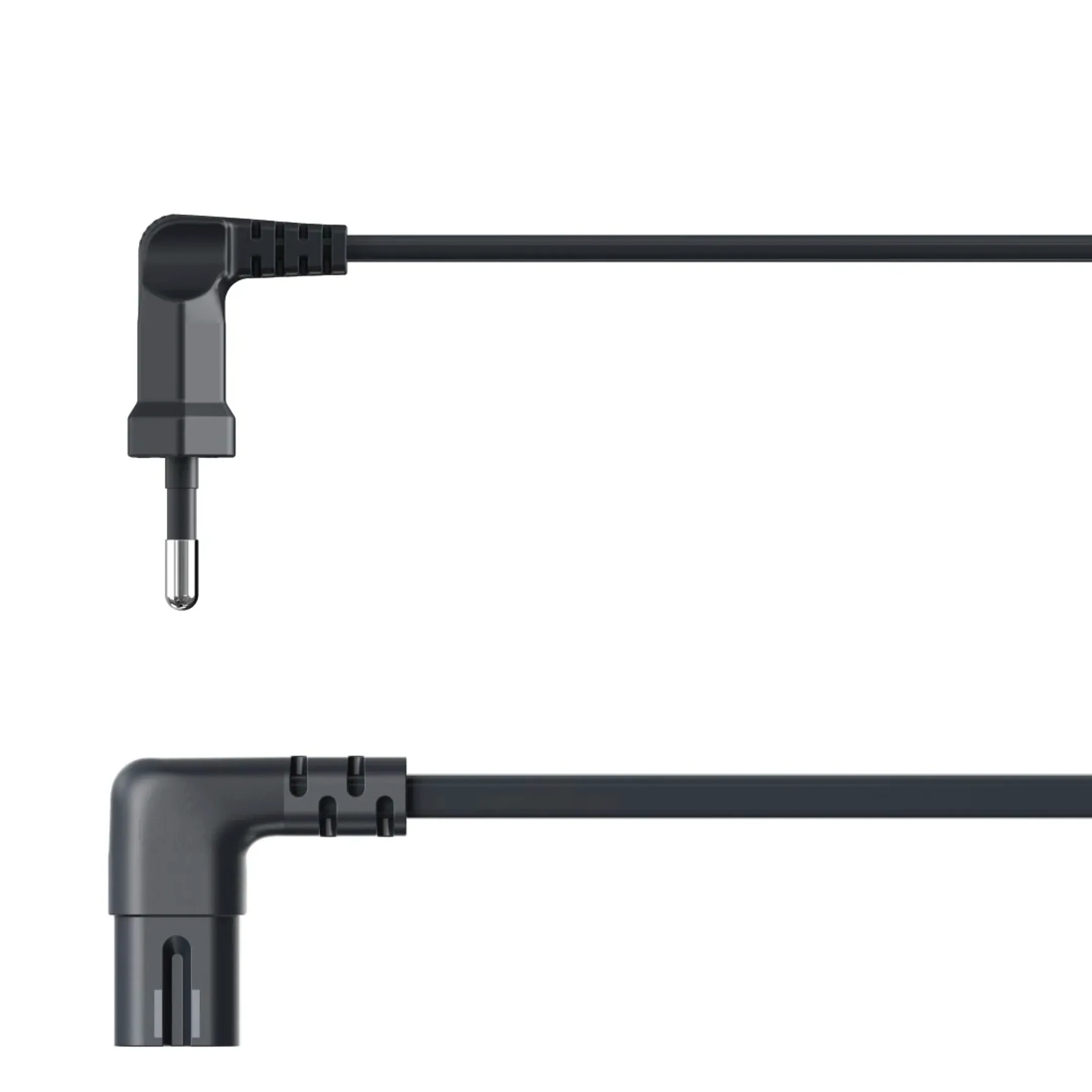Netsnoer - 2x haaks - Zwart - 3m