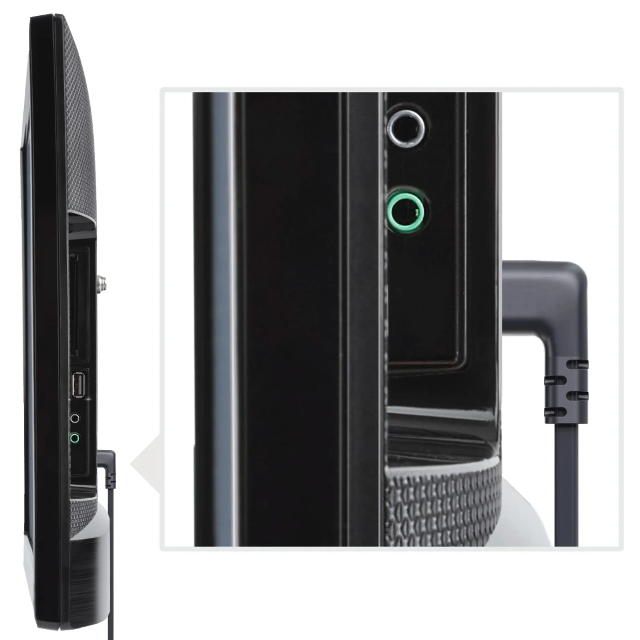 Netsnoer - 2x haaks - Zwart - 3m