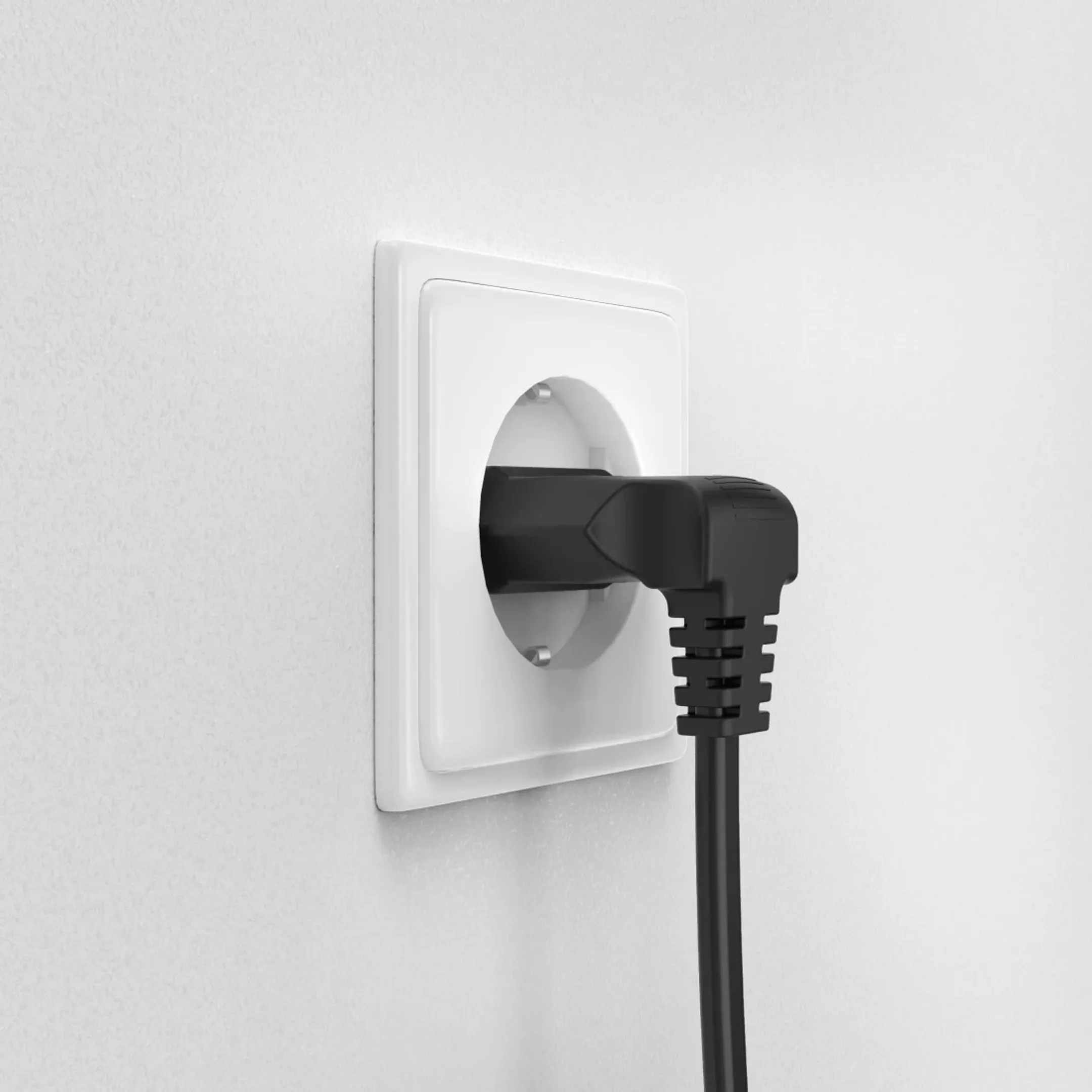 Netsnoer - 2x haaks - Zwart - 3m
