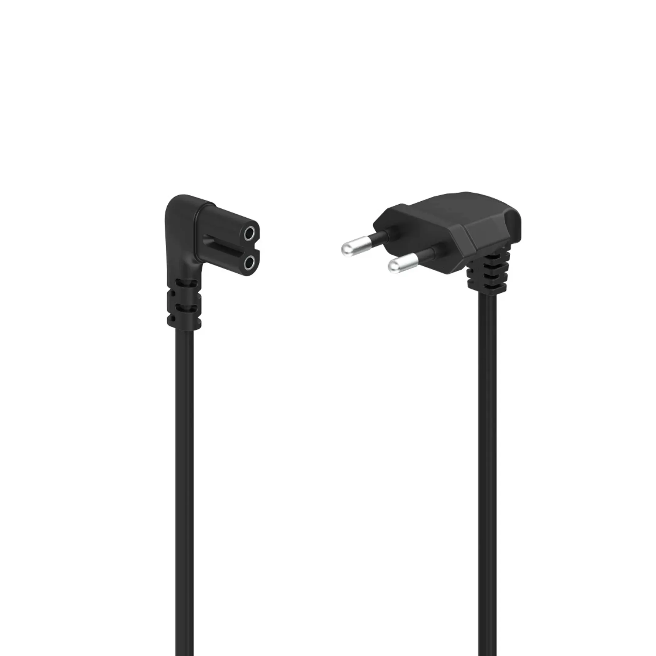 Netsnoer - 2x haaks - Zwart - 3m