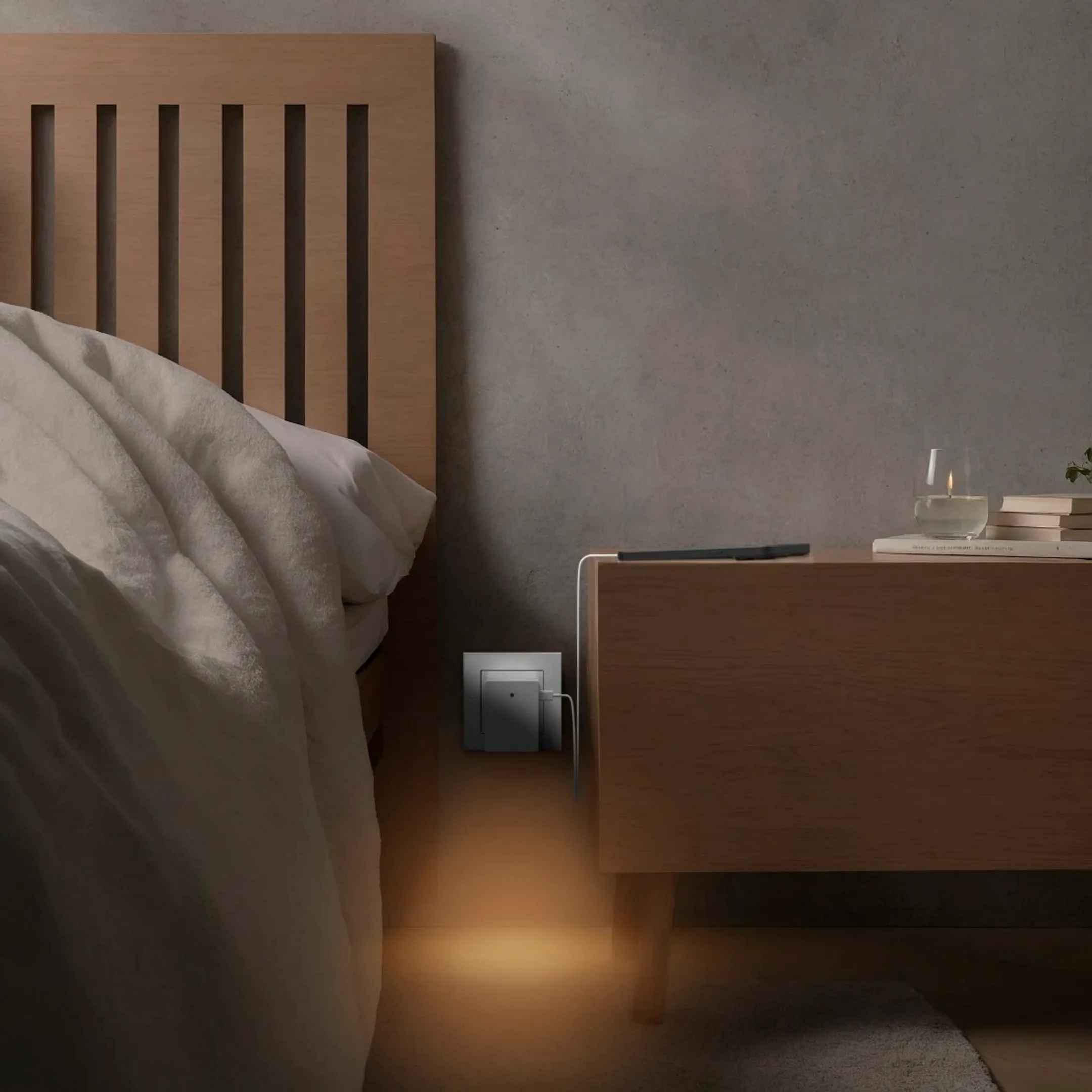Led nachtlicht - 1x USB-A - 1x USB-C - schemersensor - Warm wit