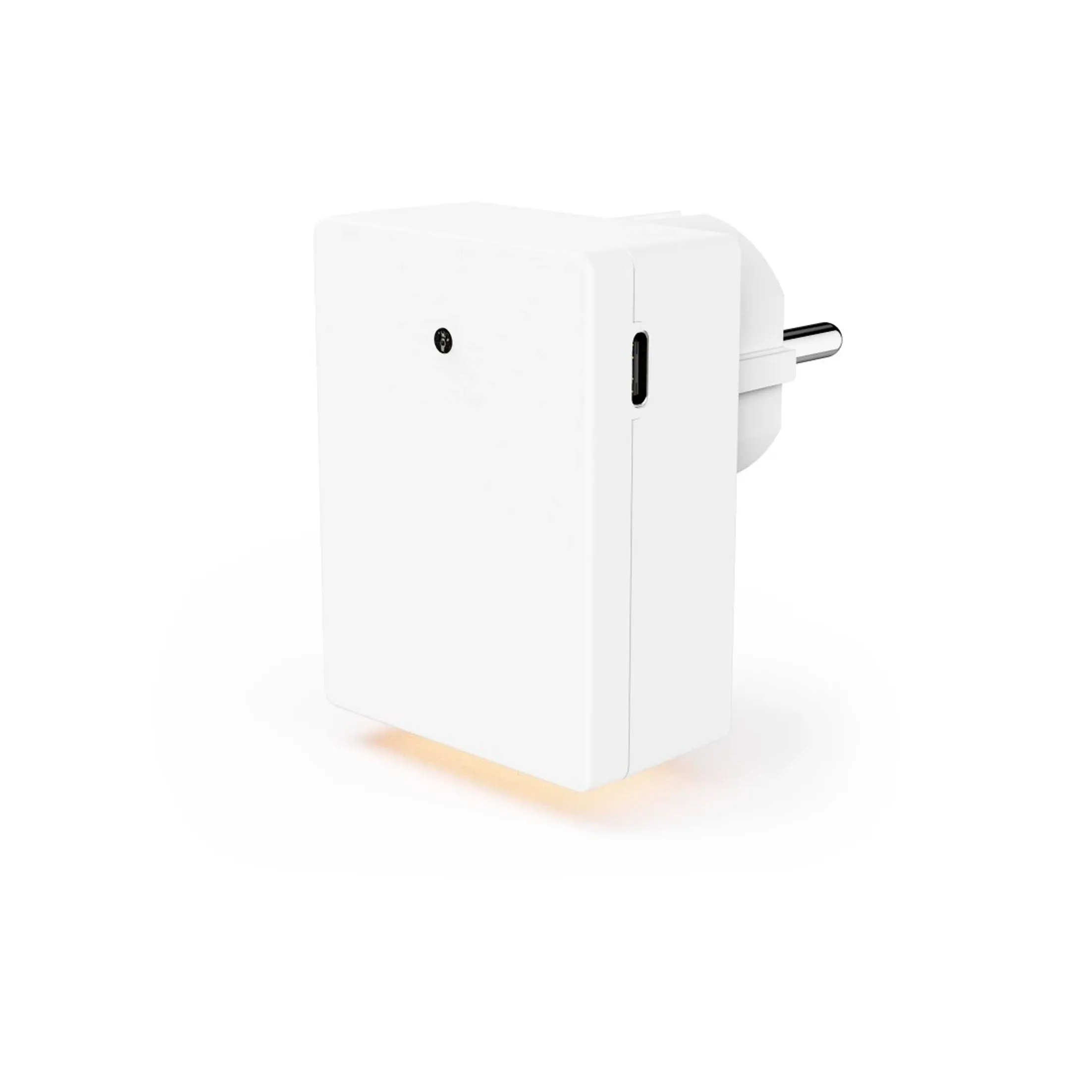 Led nachtlicht - 1x USB-A - 1x USB-C - schemersensor - Warm wit
