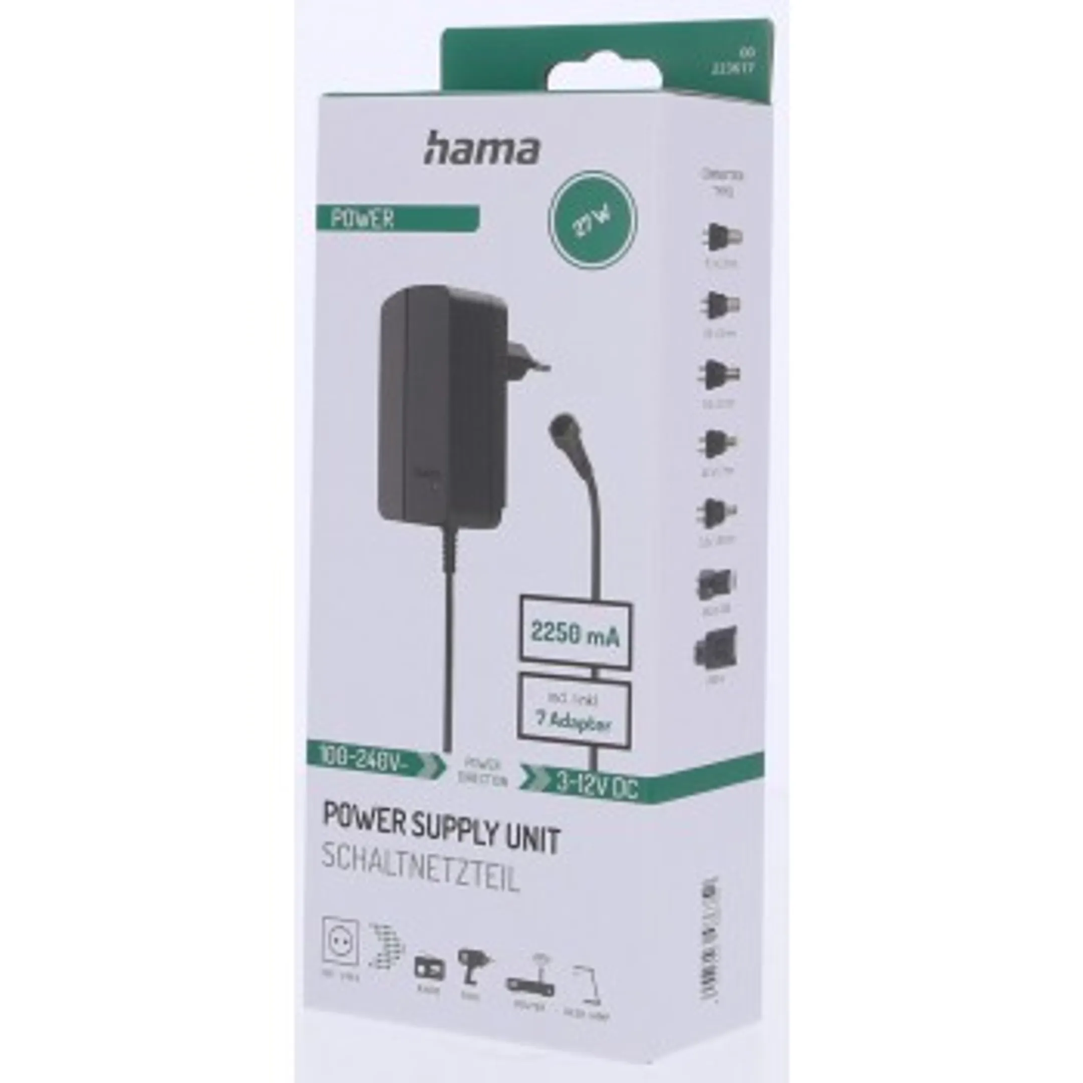 Universele netadapter - 2250mA - 27W - 7 adapters