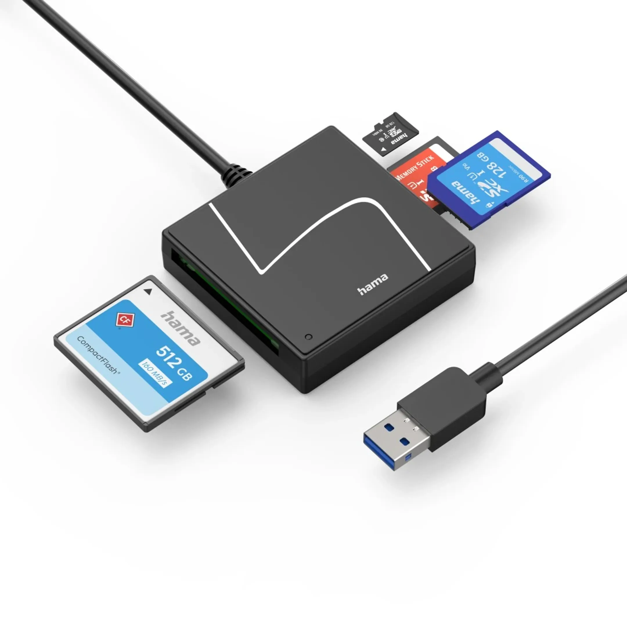 USB-kaartlezer, USB-A, USB-C adapter, SD/microsd