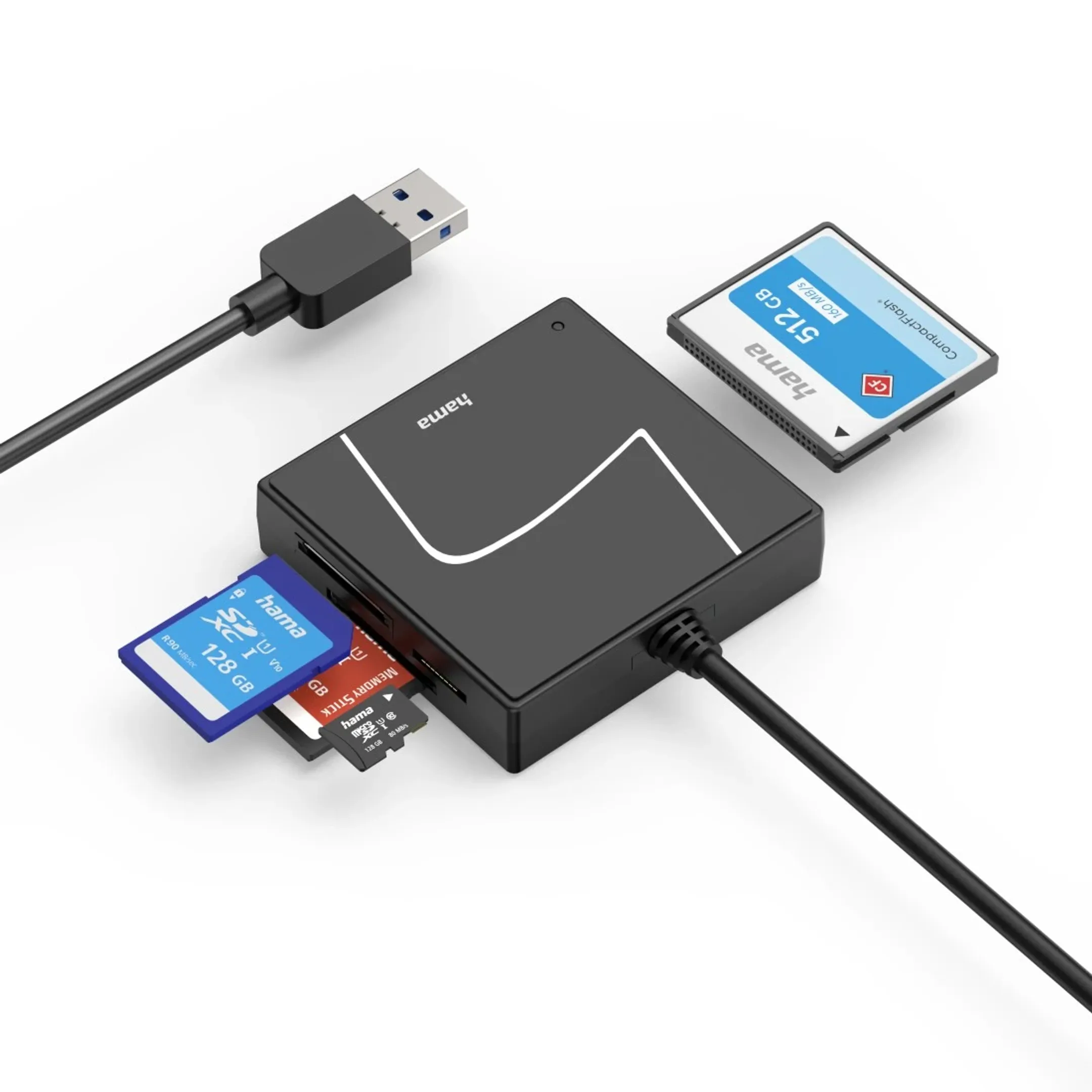 USB-kaartlezer, USB-A, USB-C adapter, SD/microsd