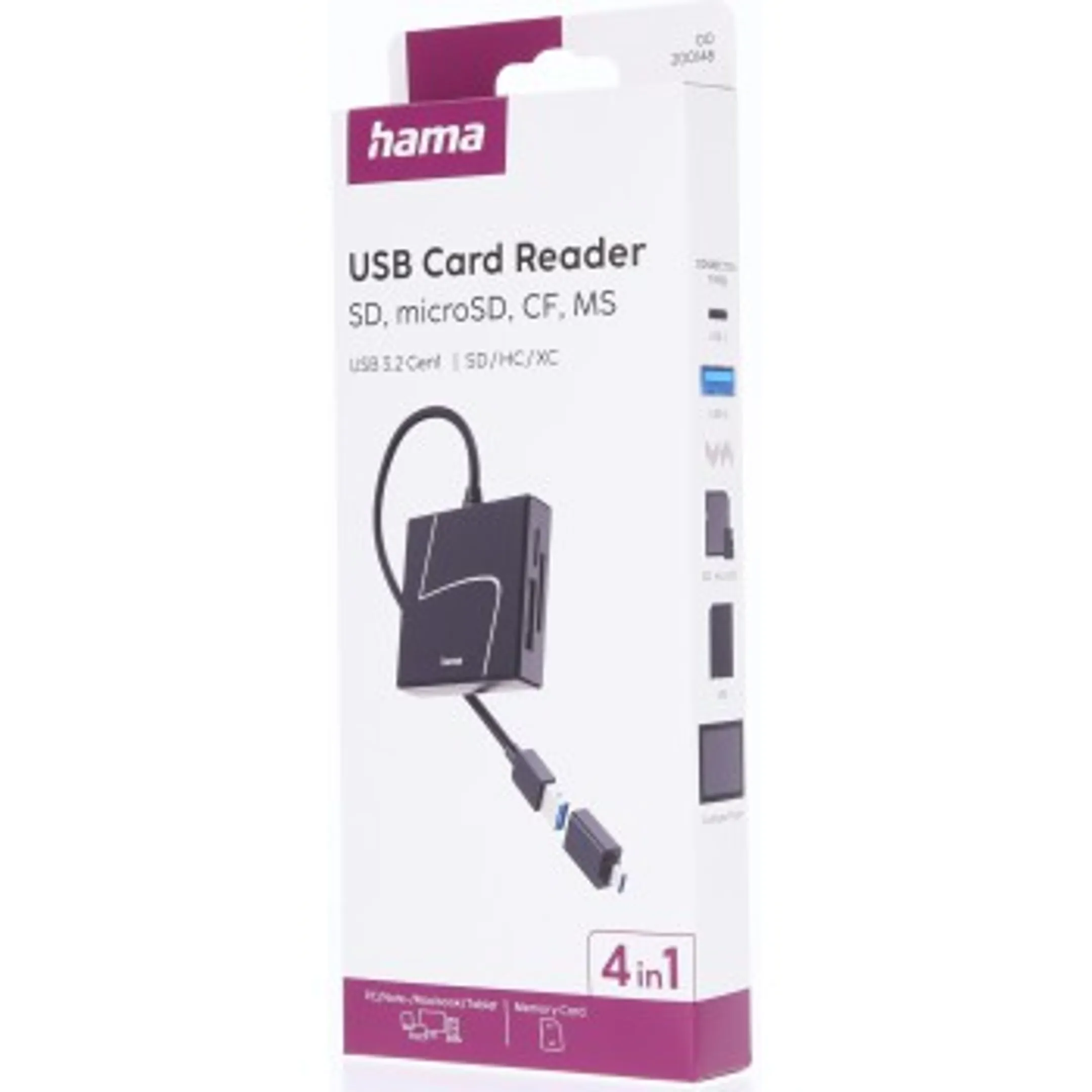 USB-kaartlezer, USB-A, USB-C adapter, SD/microsd