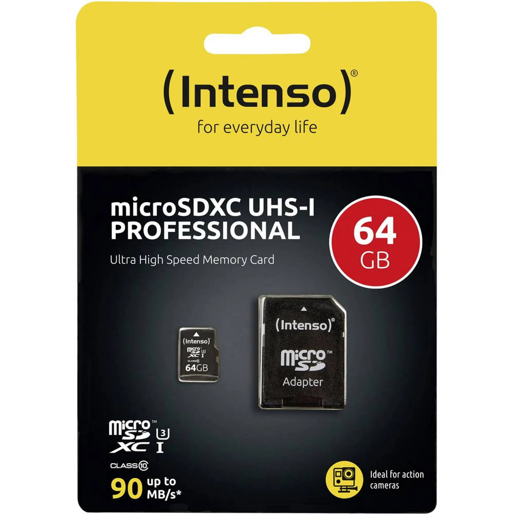 MicroSDXC-kaart 64 GB Class 10, UHS-I Incl. SD-adapter