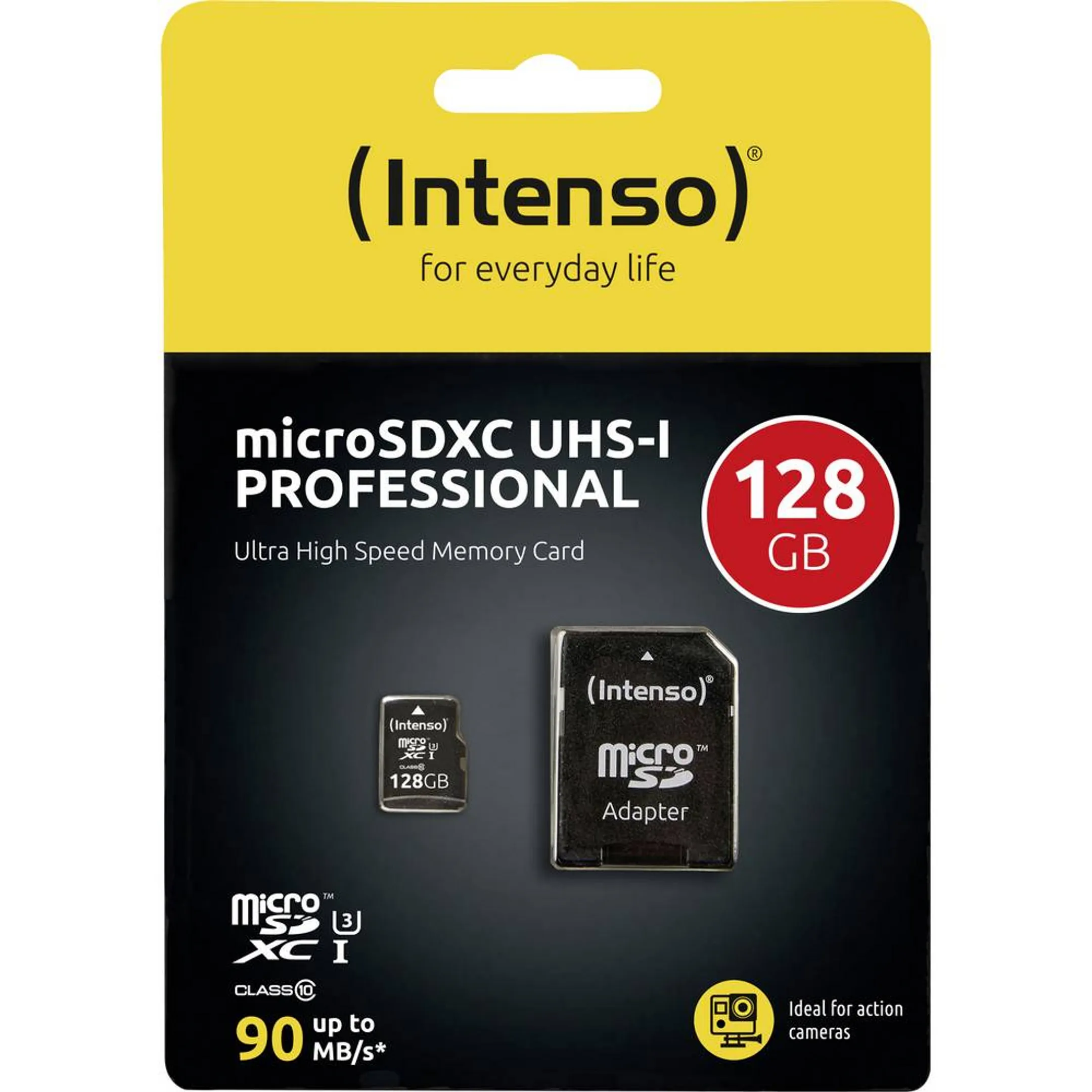 MicroSDXC card 128 GB Class 10, UHS-I incl. SD adapter
