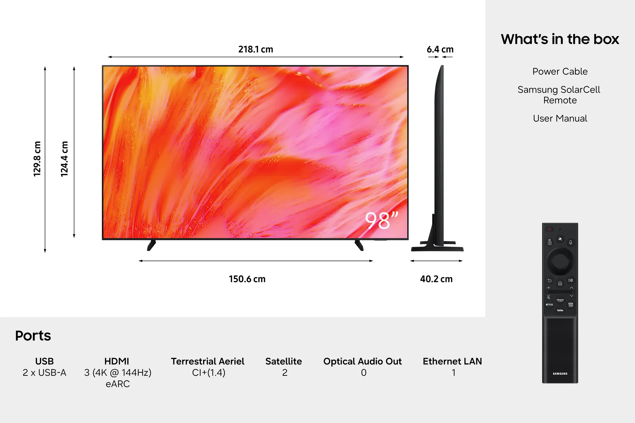 Crystal UHD TV 4K UE98U9070H (2026) - 98 pouces
