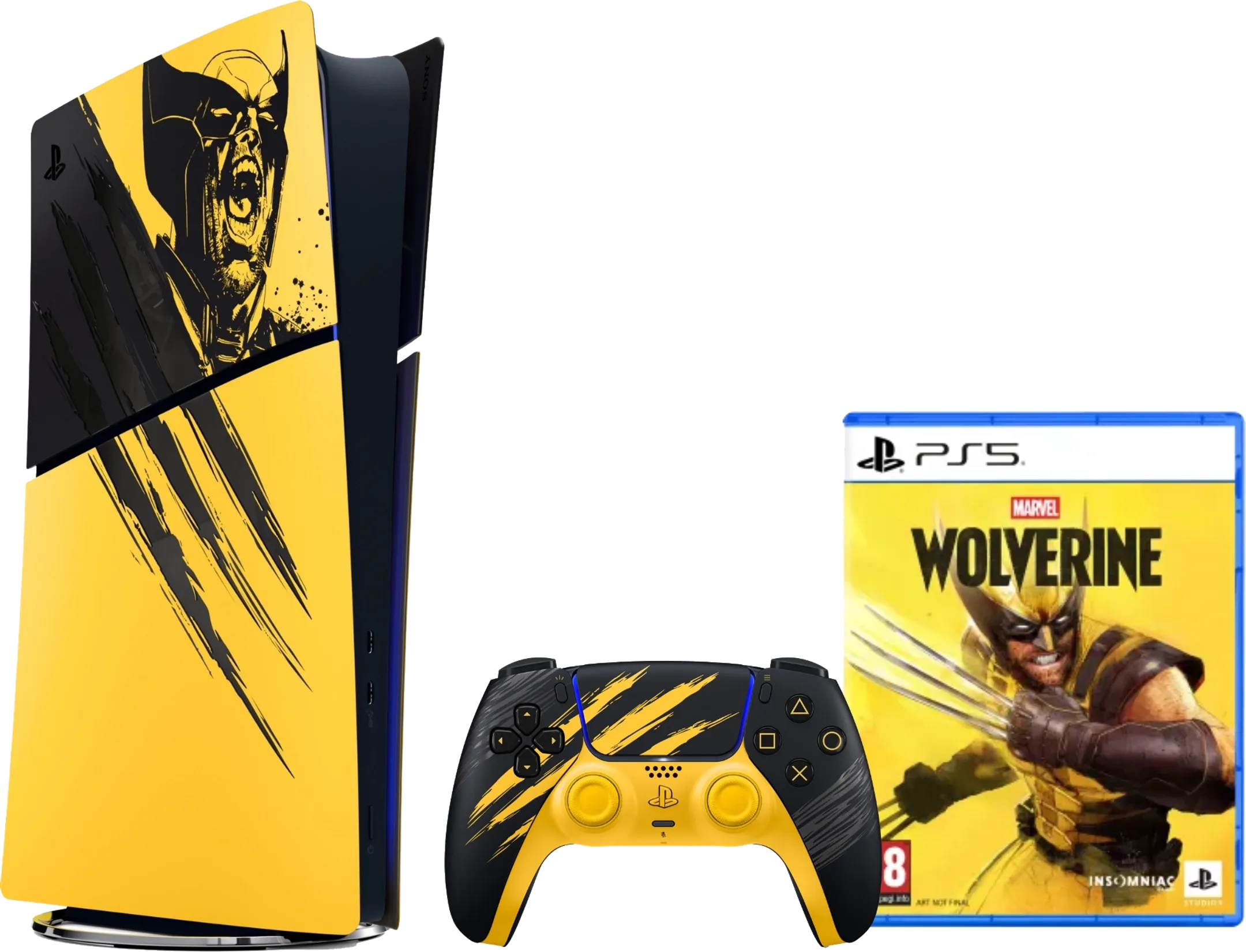 PlayStation 5 Digital Edition (Slim) bundle- Limited Edition Marvel's Wolverine + Marvel's Wolverine DualSense controller en game
