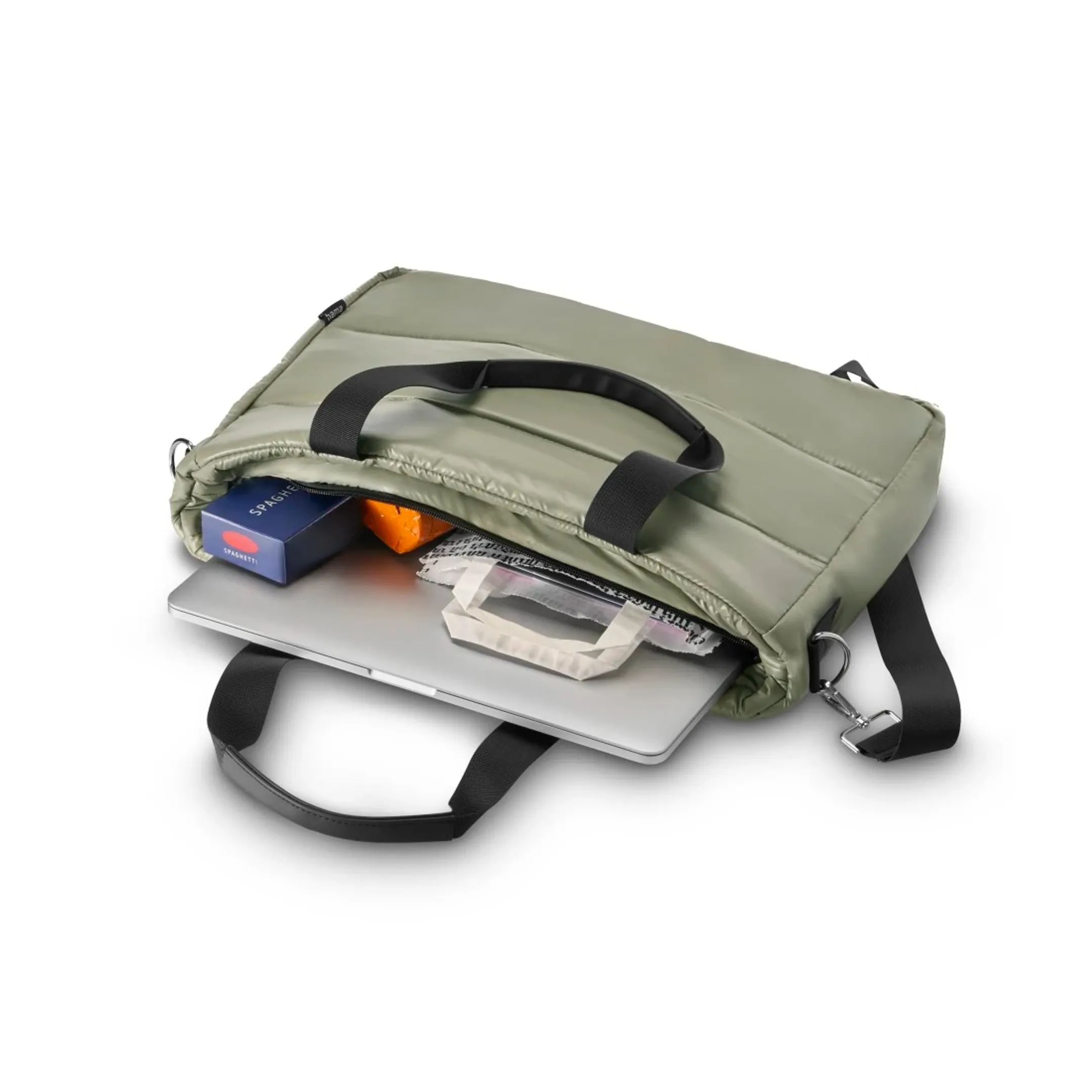 Laptop-tas "Stepp", shopper, tot 41 cm (16,2") - Saliegroen