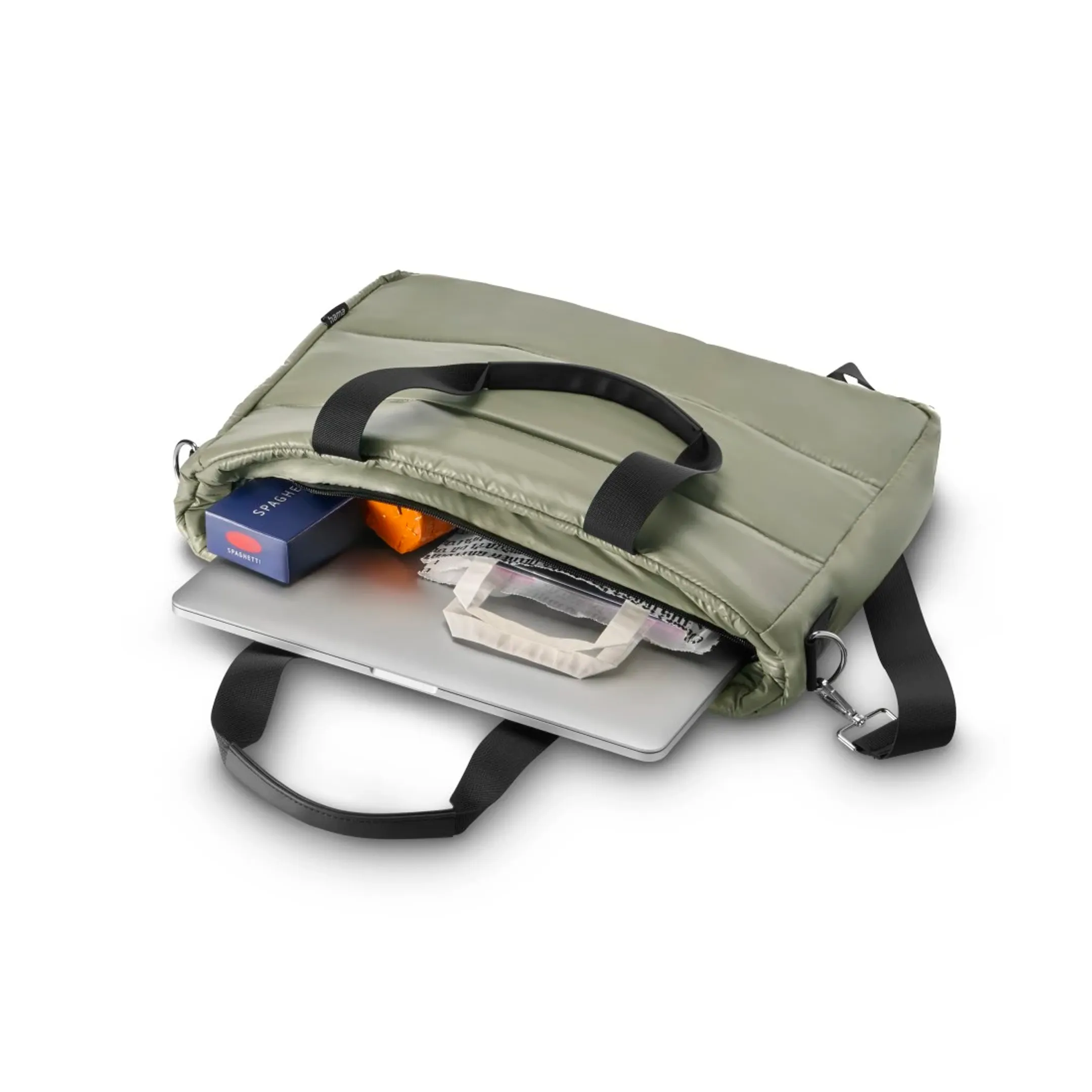 Laptop-tas "Stepp", shopper, tot 44 cm (17,3") - Saliegroen