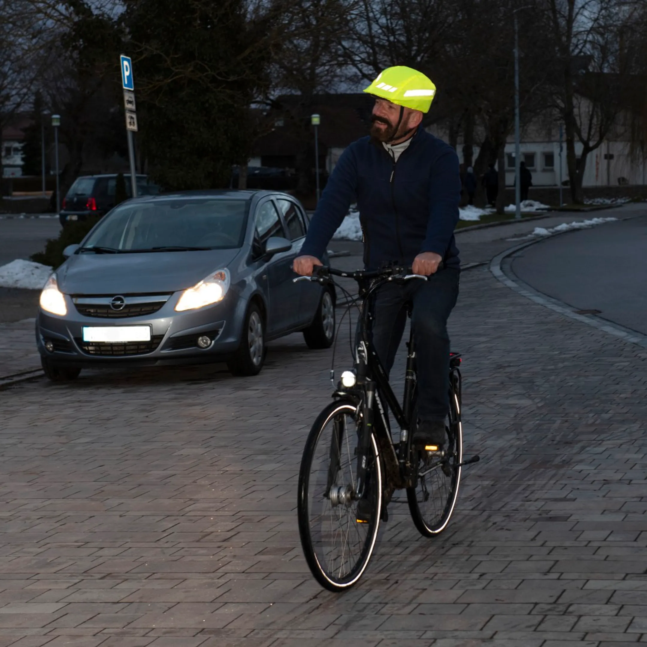 Housse pour casque de vélo, réfléchissante, hydrofuge, jaune fluo