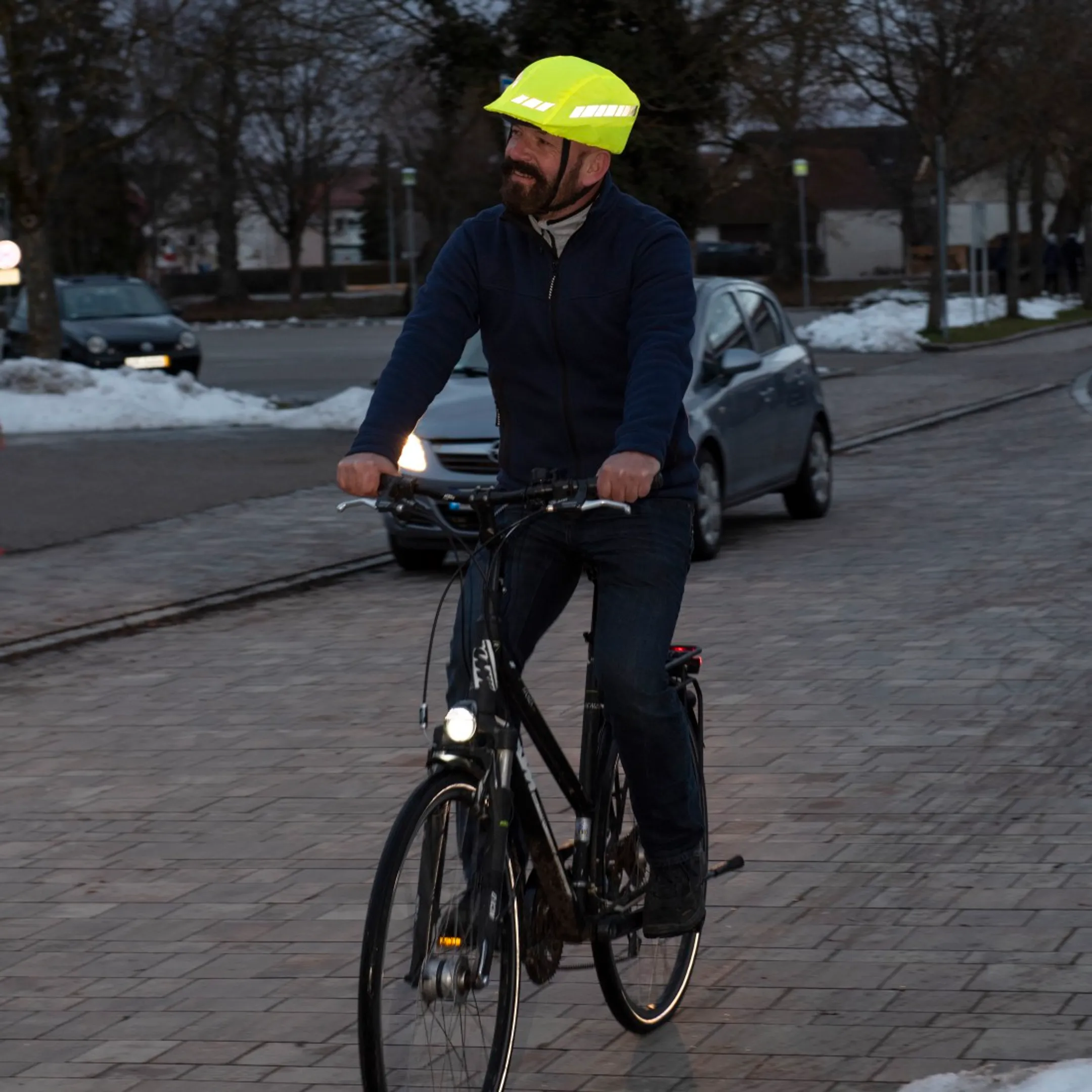 Housse pour casque de vélo, réfléchissante, hydrofuge, jaune fluo