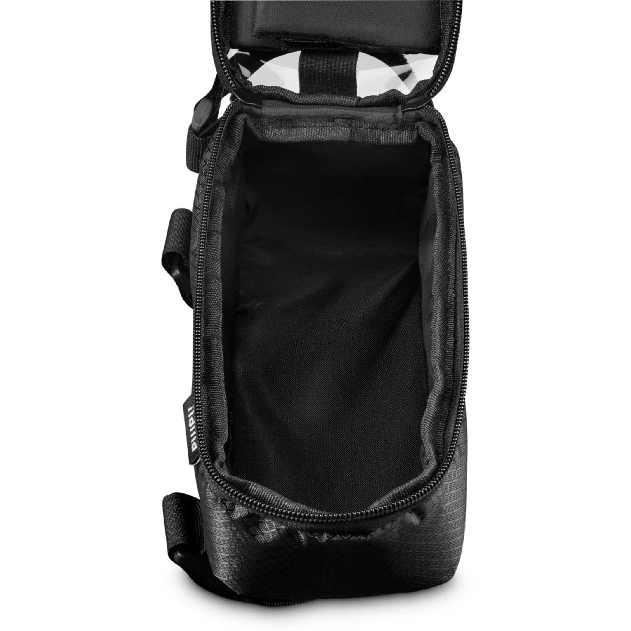 Sacoche de vélo avec poche transparente pour téléphone portable, à fixer sur le tube supérieur - Noir