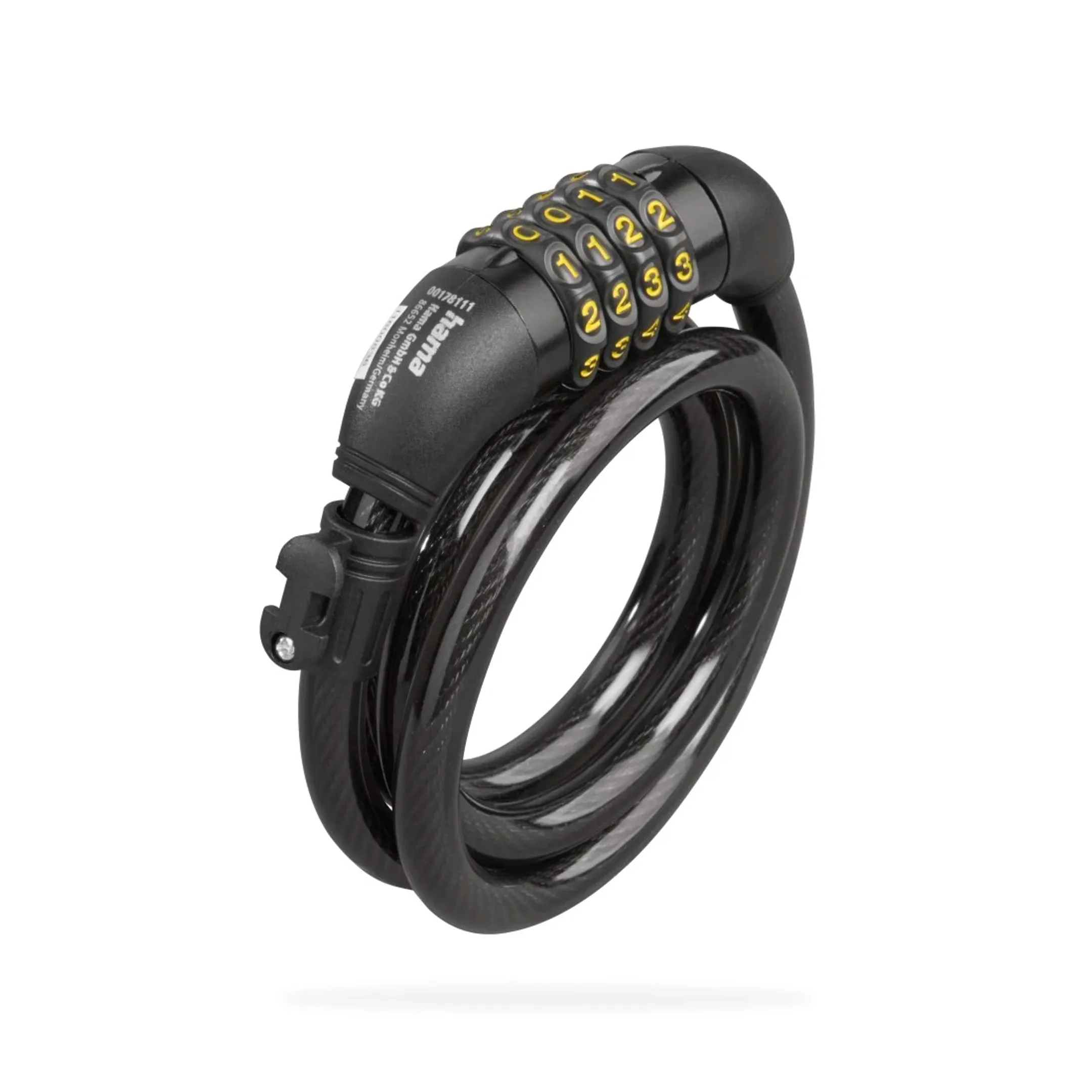 Antivol à combinaison en spirale pour vélo, 120 cm - Noir