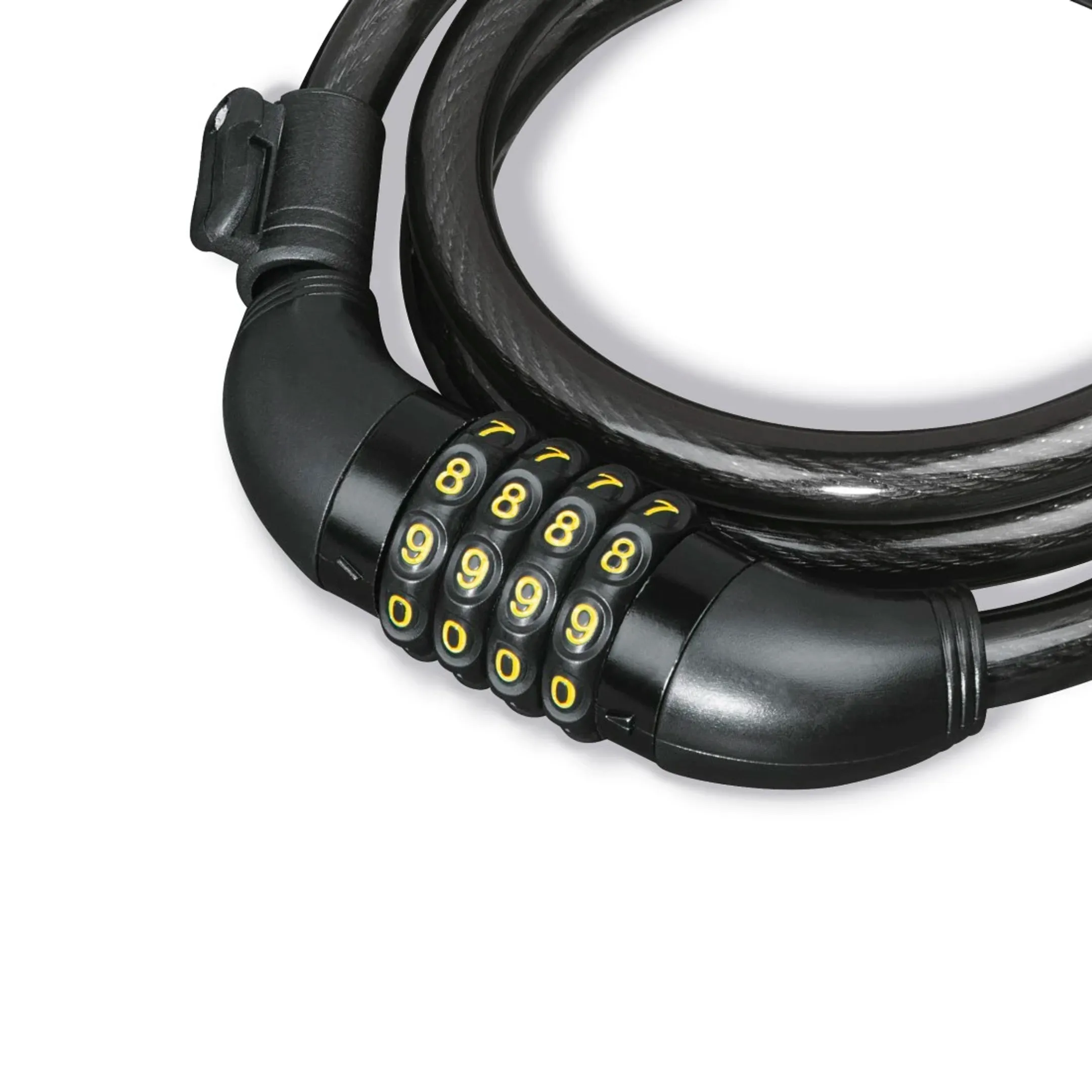 Antivol à combinaison en spirale pour vélo, 120 cm - Noir
