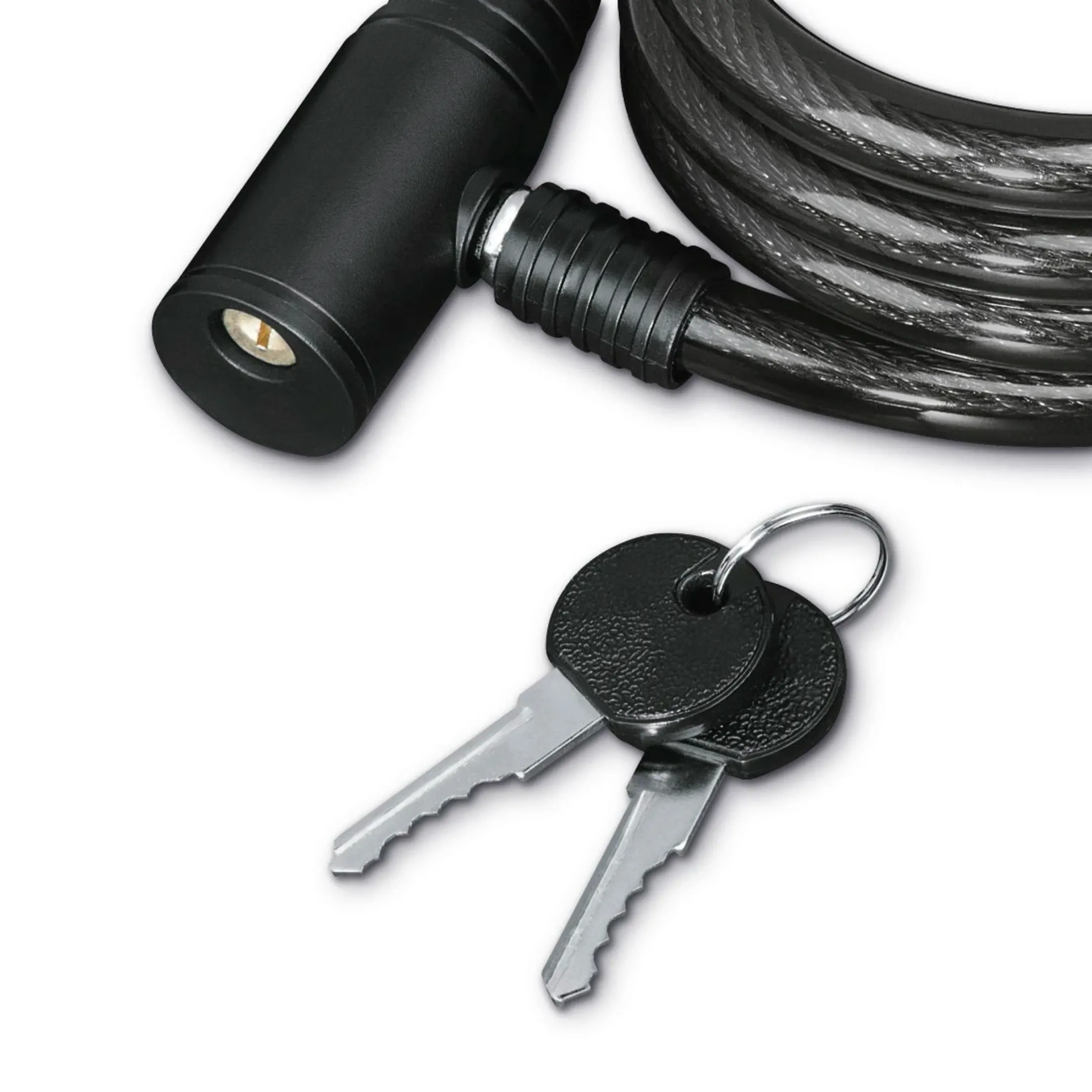 Câble antivol spiralé pour vélo, 120 cm - Noir