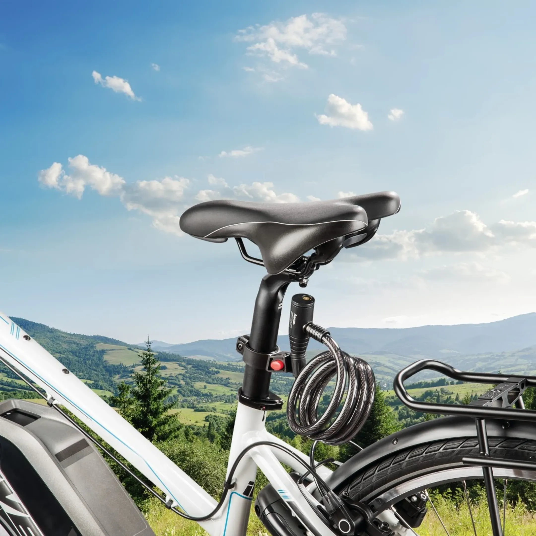 Câble antivol spiralé pour vélo, 120 cm - Noir