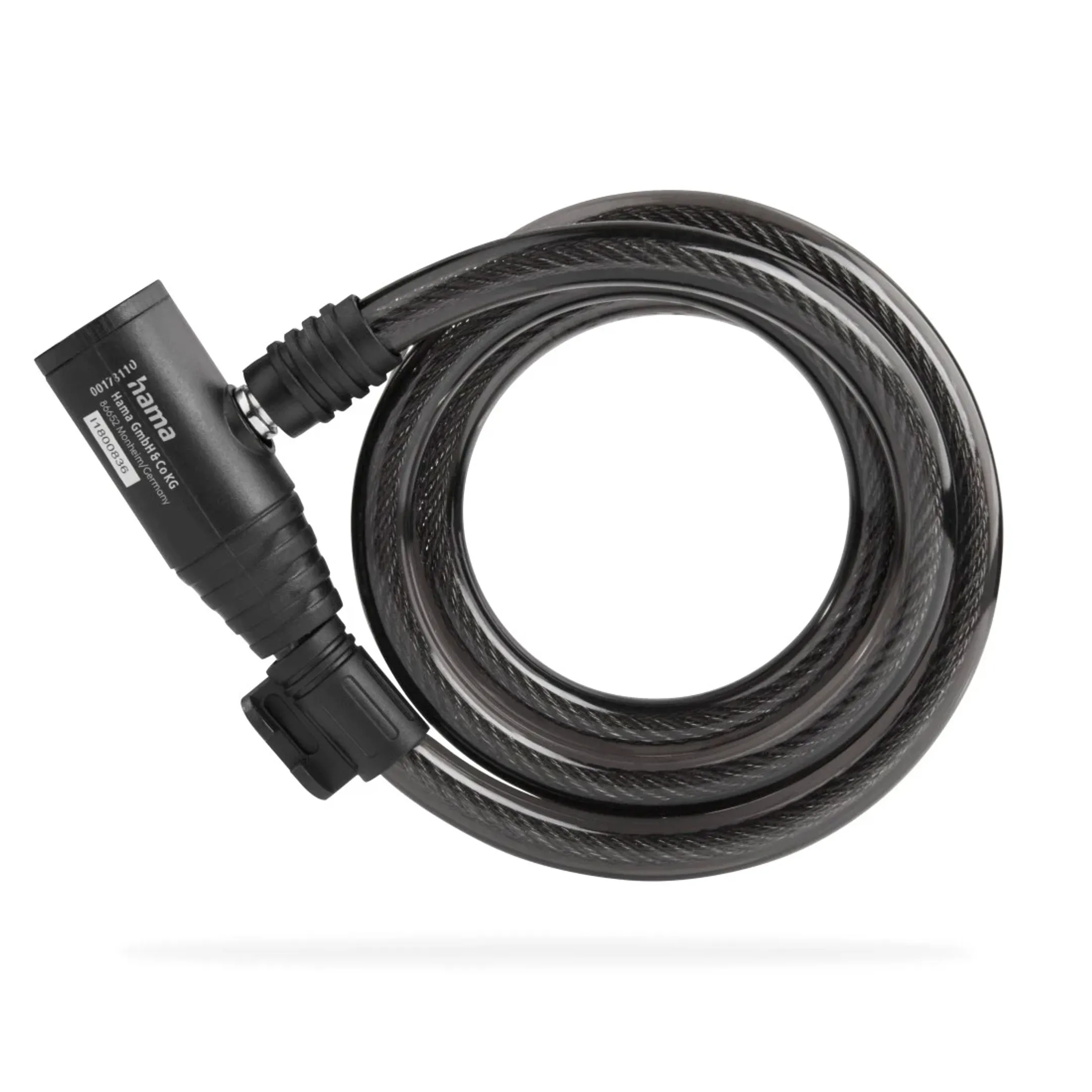 Câble antivol spiralé pour vélo, 120 cm - Noir