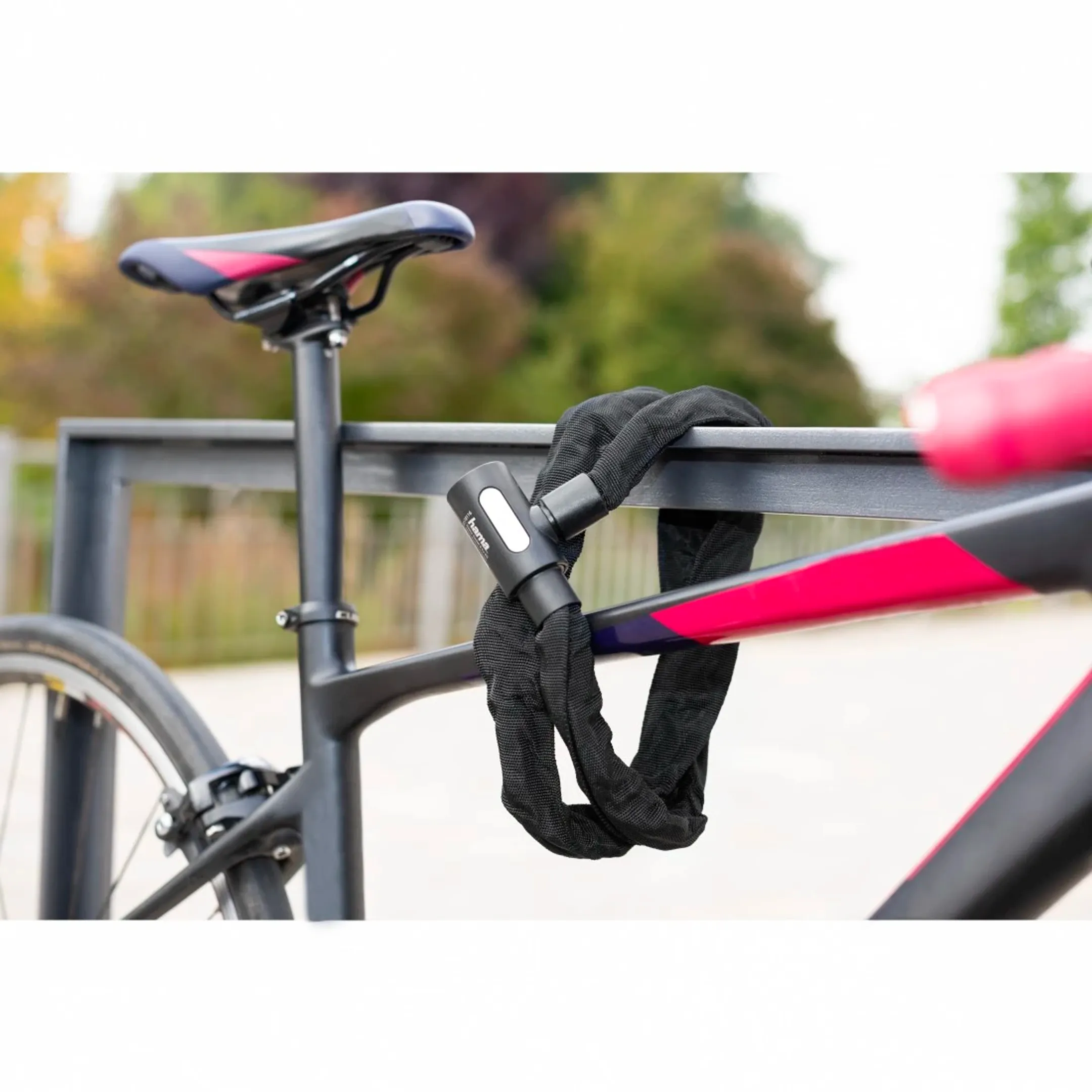 Chaîne antivol pour vélo avec clé lumineuse, 120 cm  - Noir