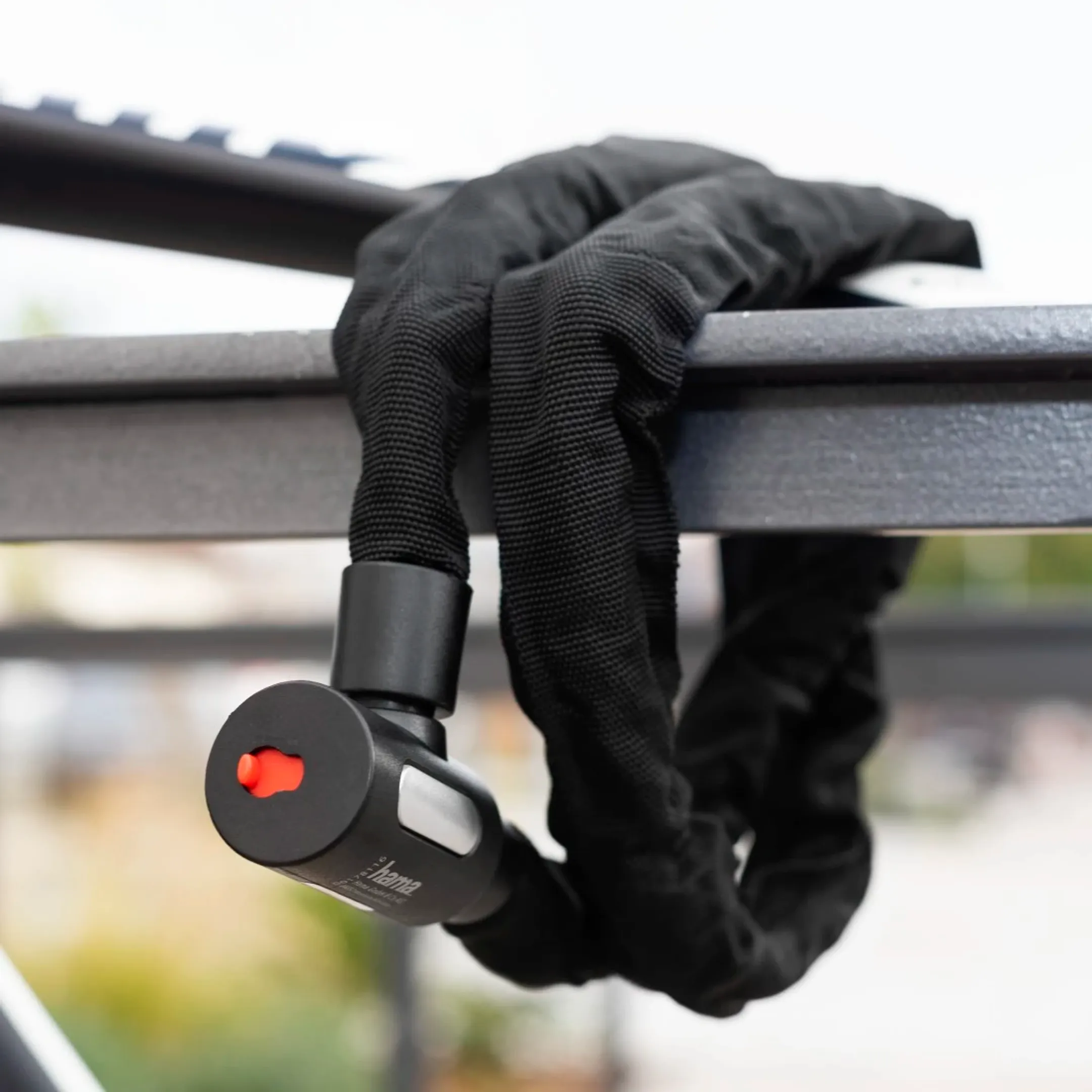 Chaîne antivol pour vélo avec clé lumineuse, 120 cm  - Noir