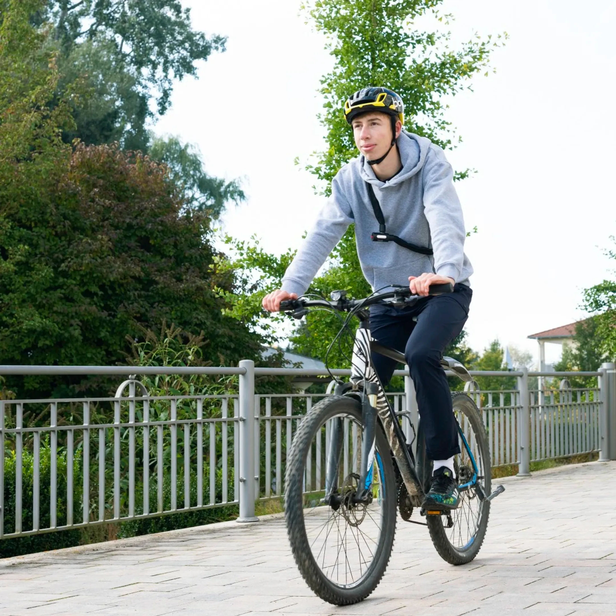 Chaîne antivol pour vélo avec clé lumineuse, 120 cm  - Noir