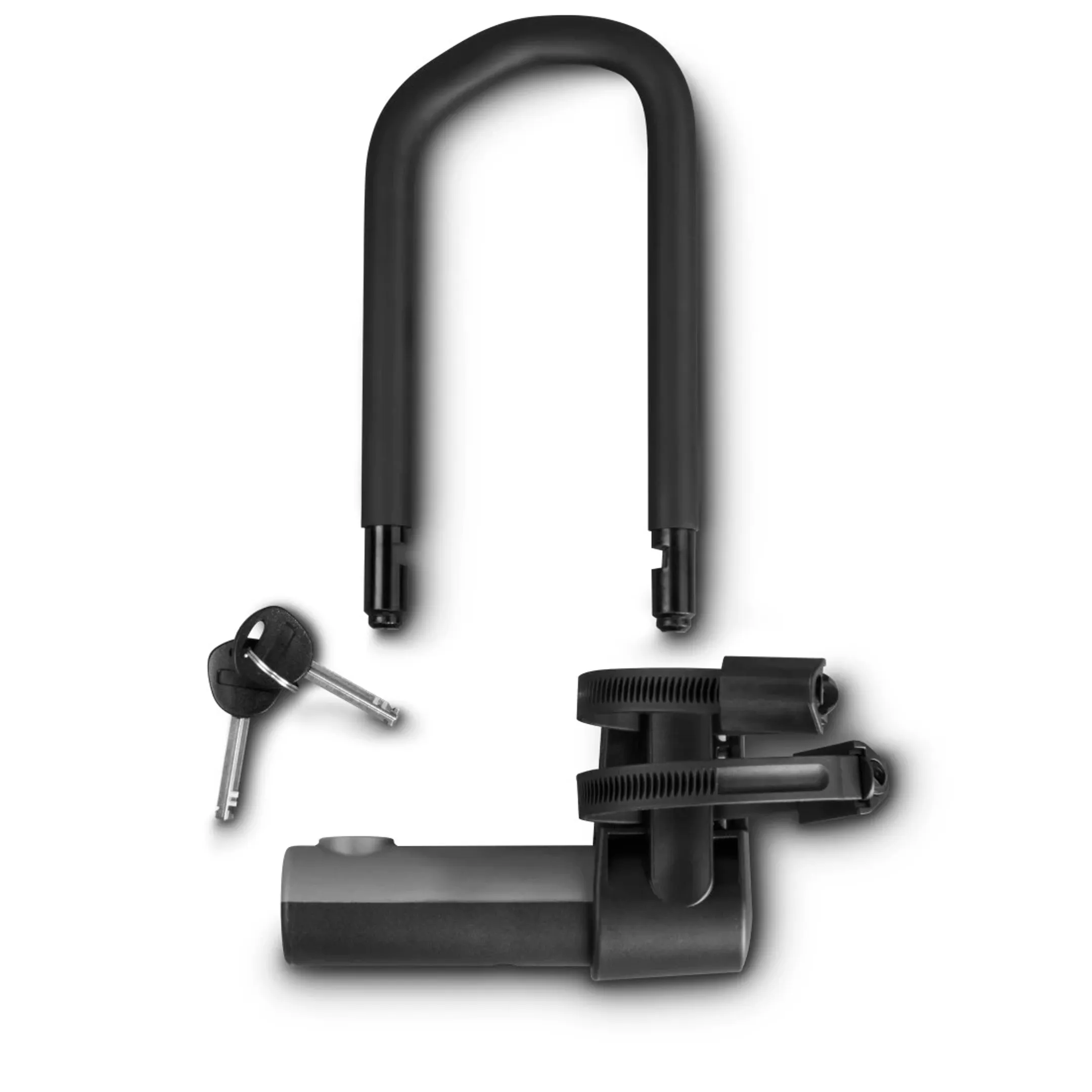 Antivol à arceau pour vélo, avec clé et supports, ART 2, acier - Noir