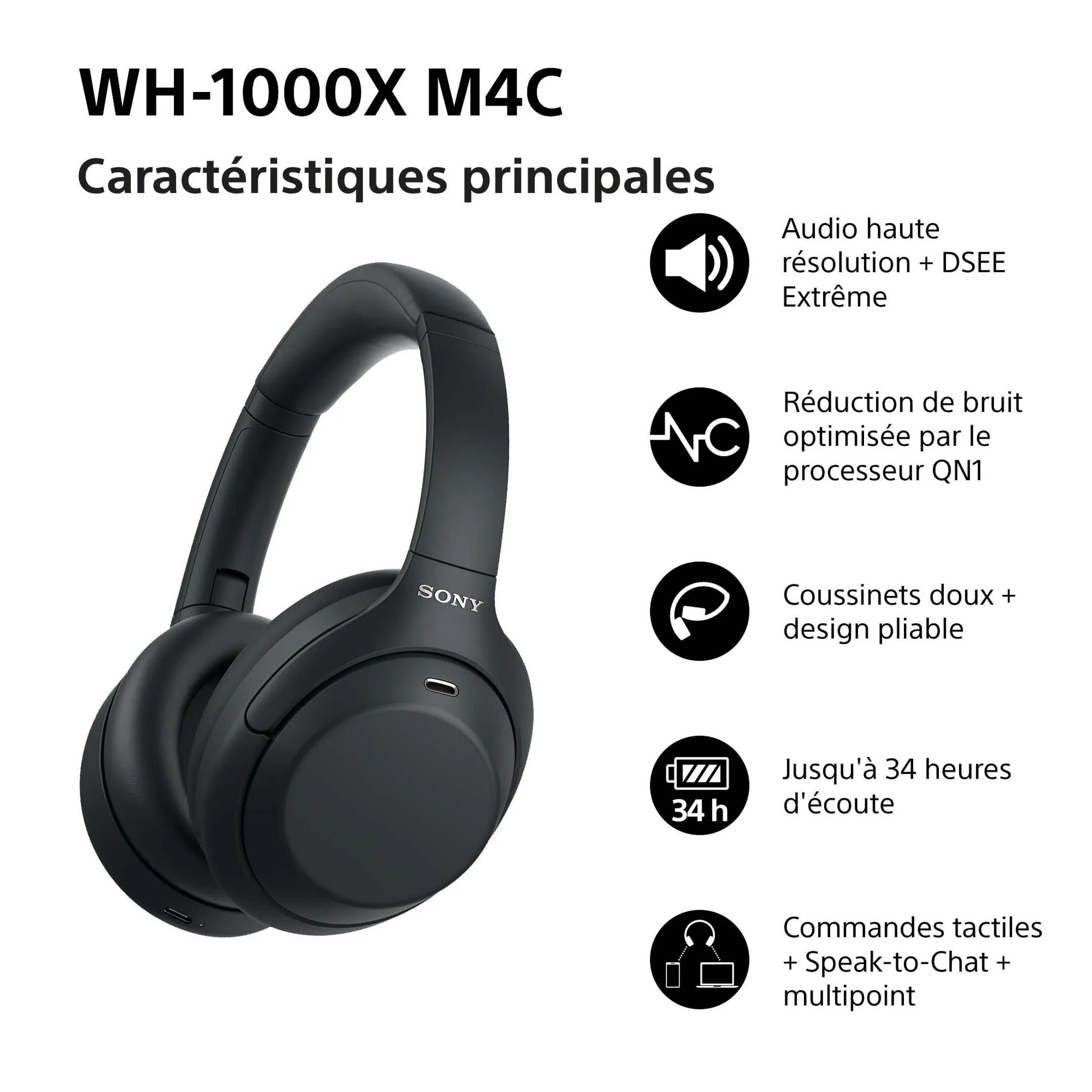 Casque WH-1000XM4C - Noir